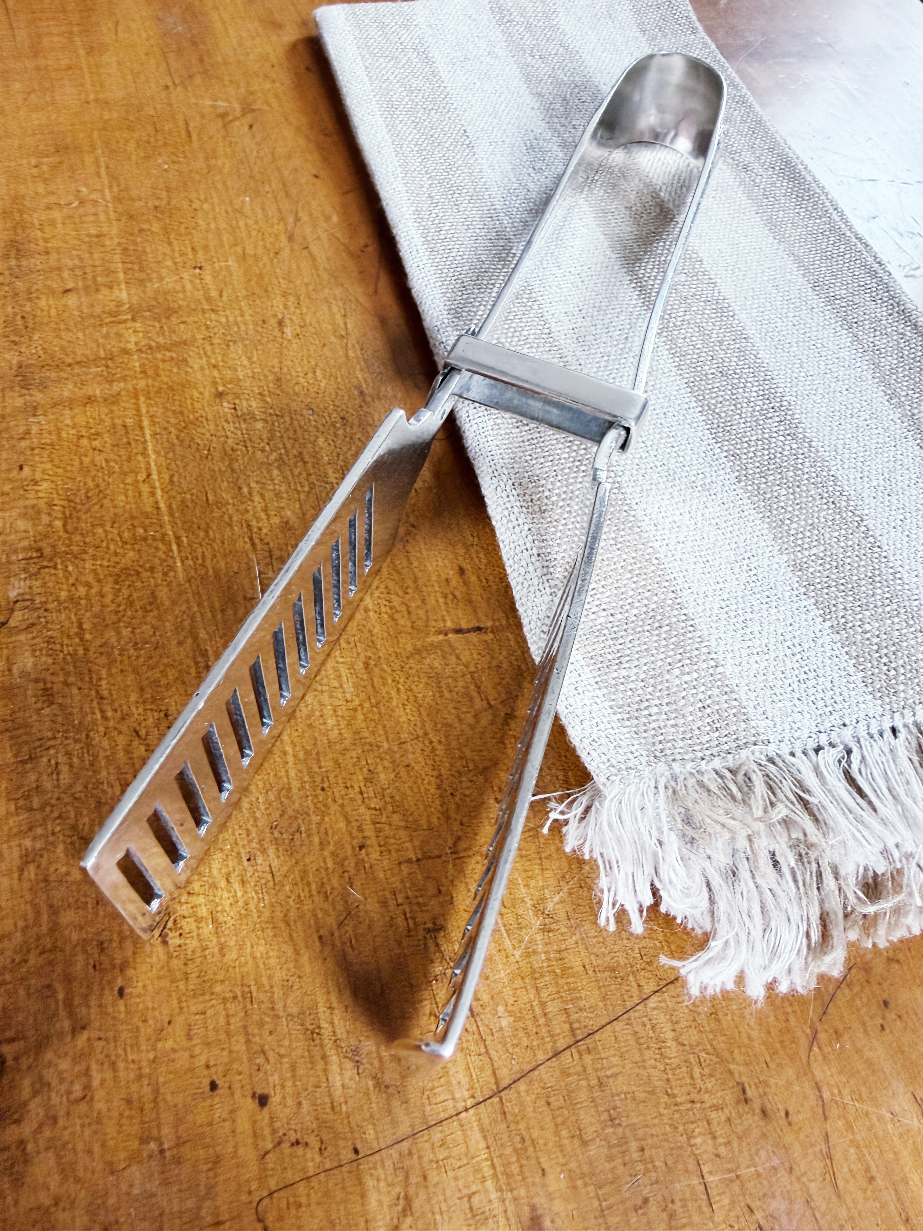 Antique Silver Plated Asparagus Tongs from Ritz Carlton Hotel