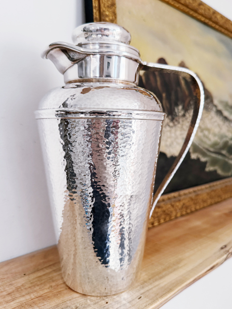 1926 Hammered Silver Plate Cocktail Shaker