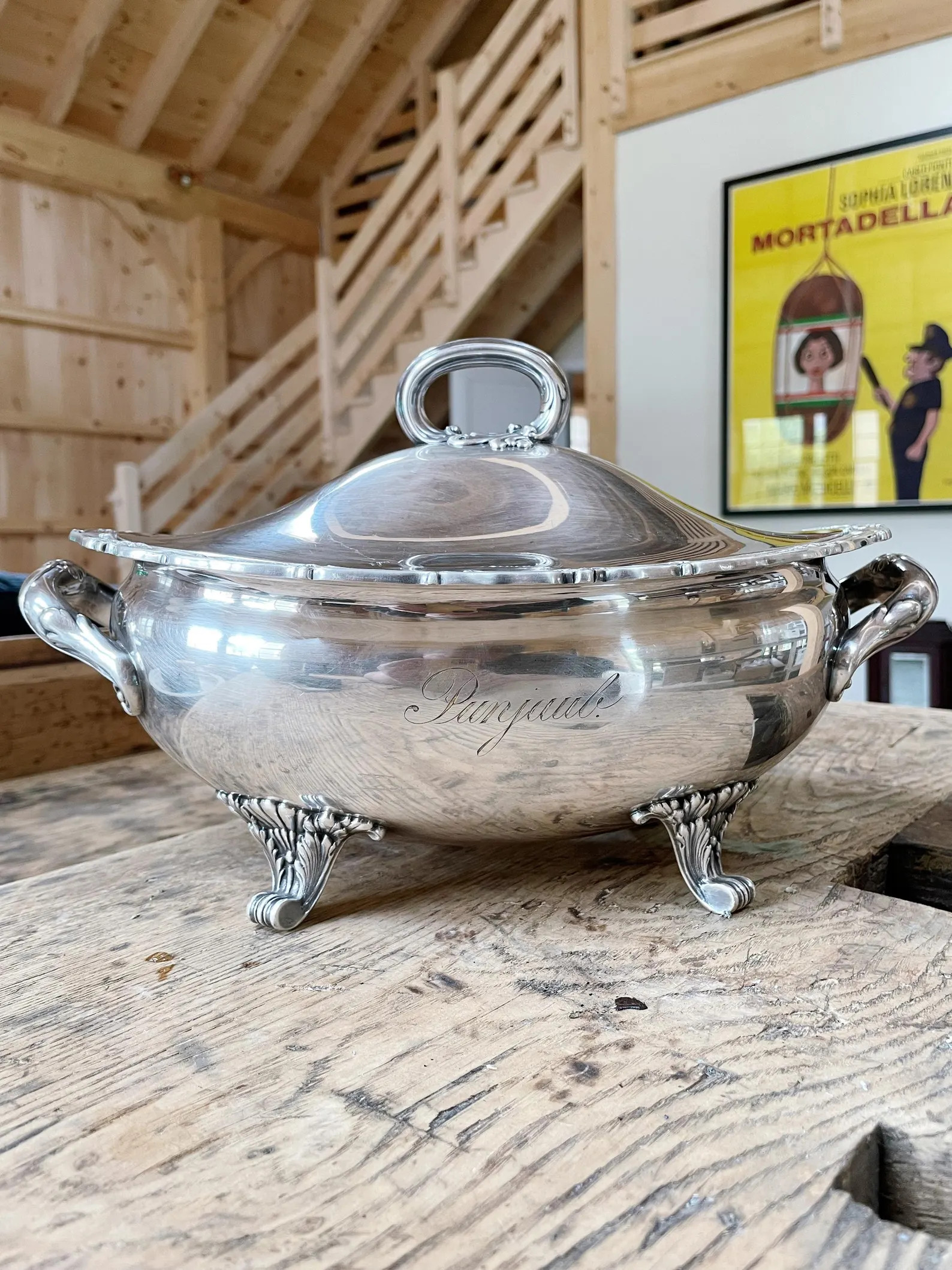 1887 Silver Plated Tureen from Steam Yacht Punjaub