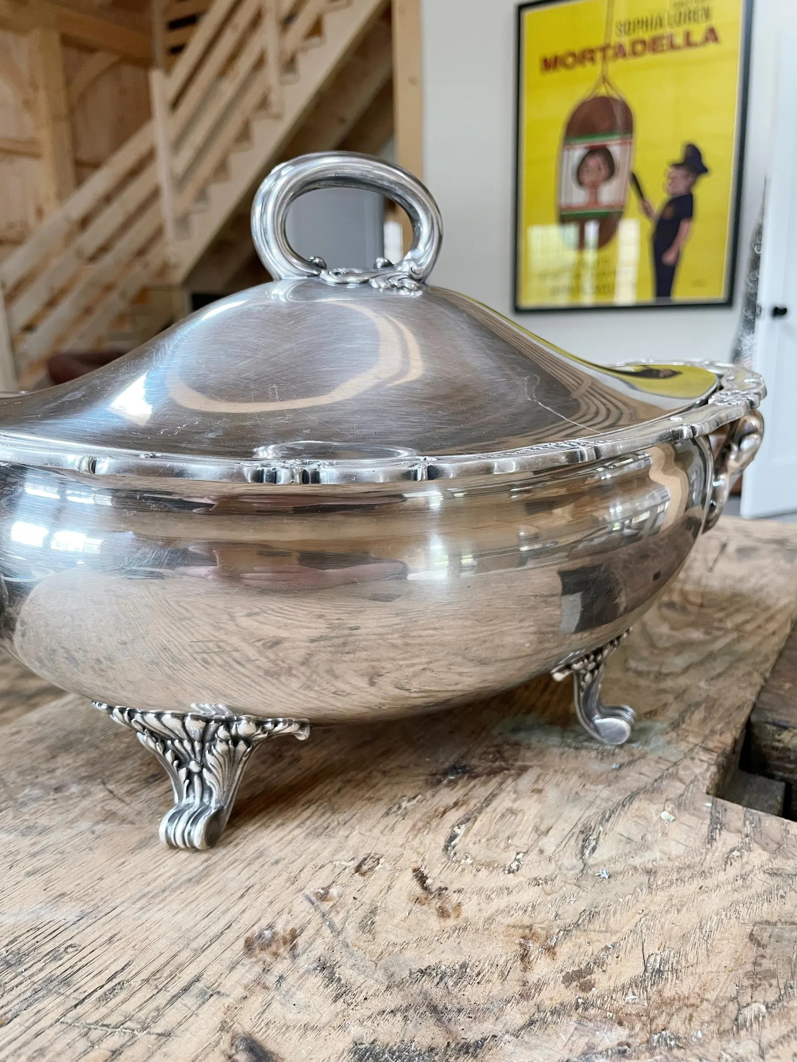 1887 Silver Plated Tureen from Steam Yacht Punjaub
