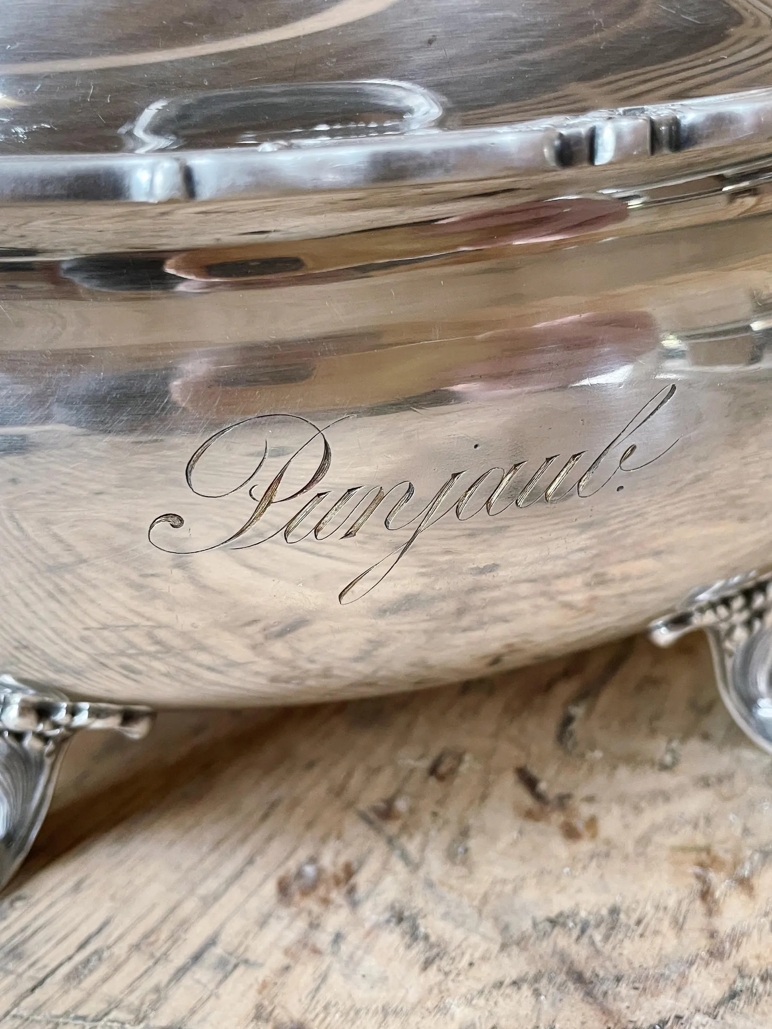 1887 Silver Plated Tureen from Steam Yacht Punjaub