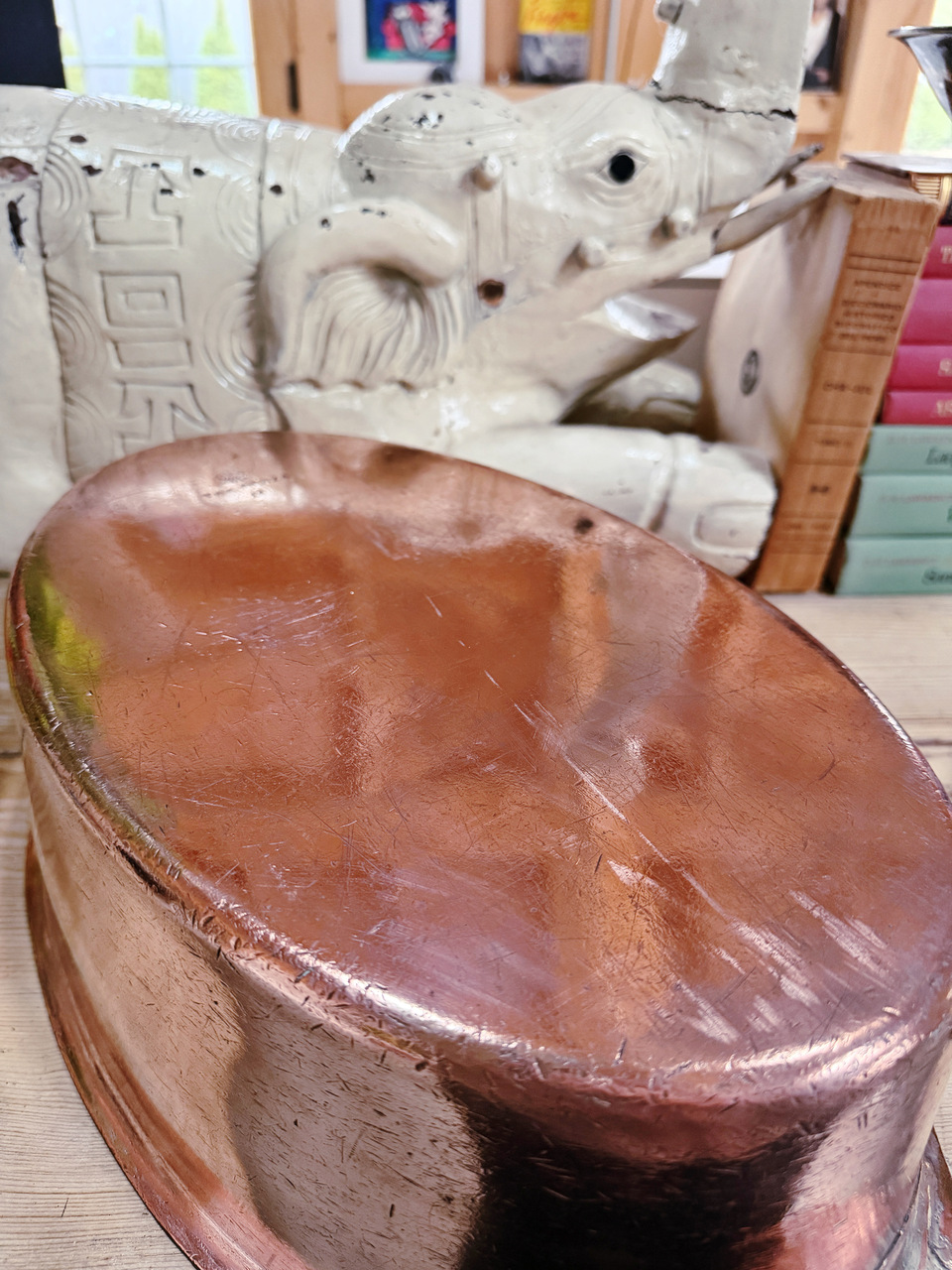 Large Antique Copper & Nickel Lidded Roaster from The Plaza NYC