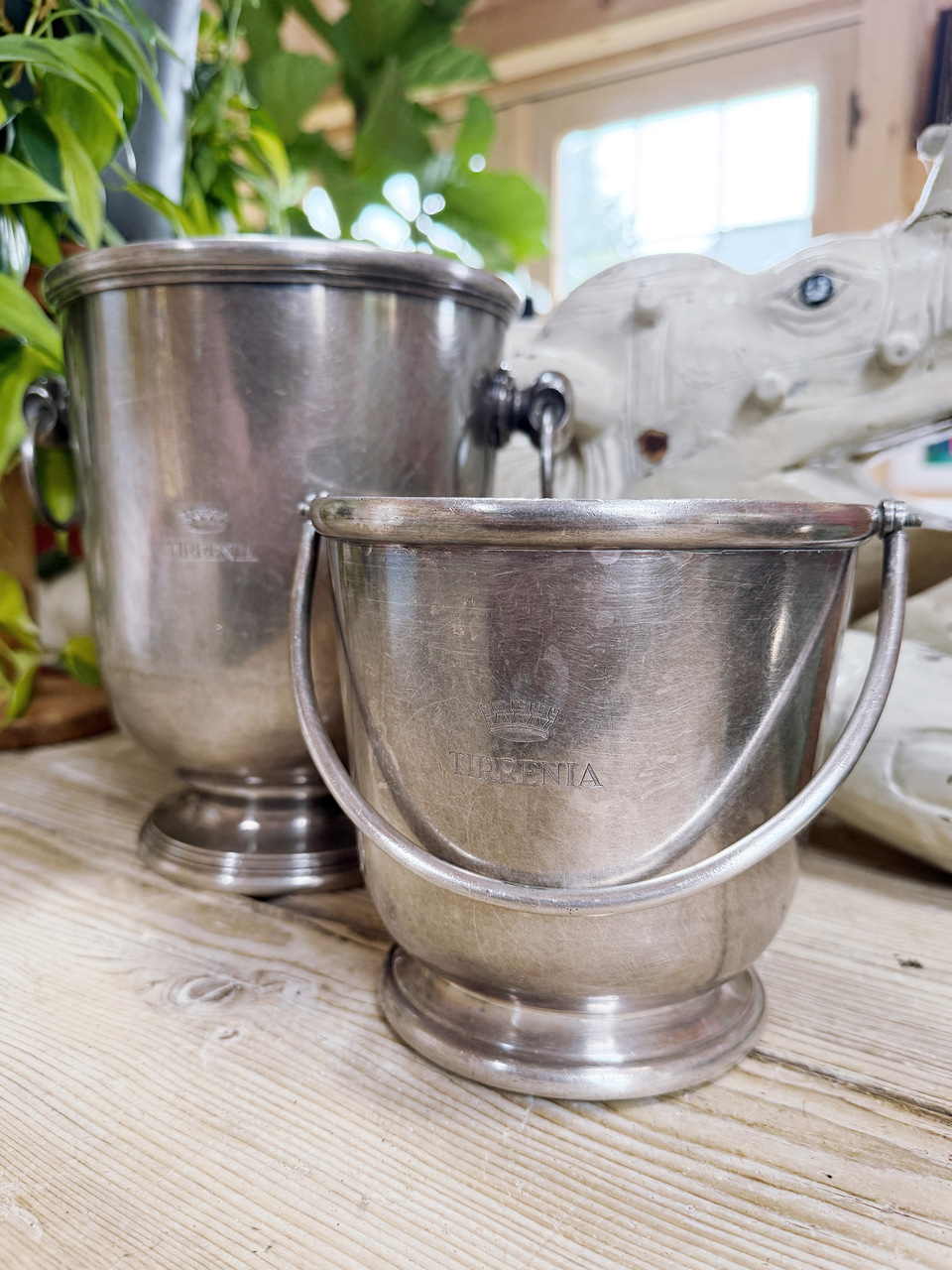 Vintage Silver Champagne & Ice Bucket from Tirrenia Italian Ocean Liner