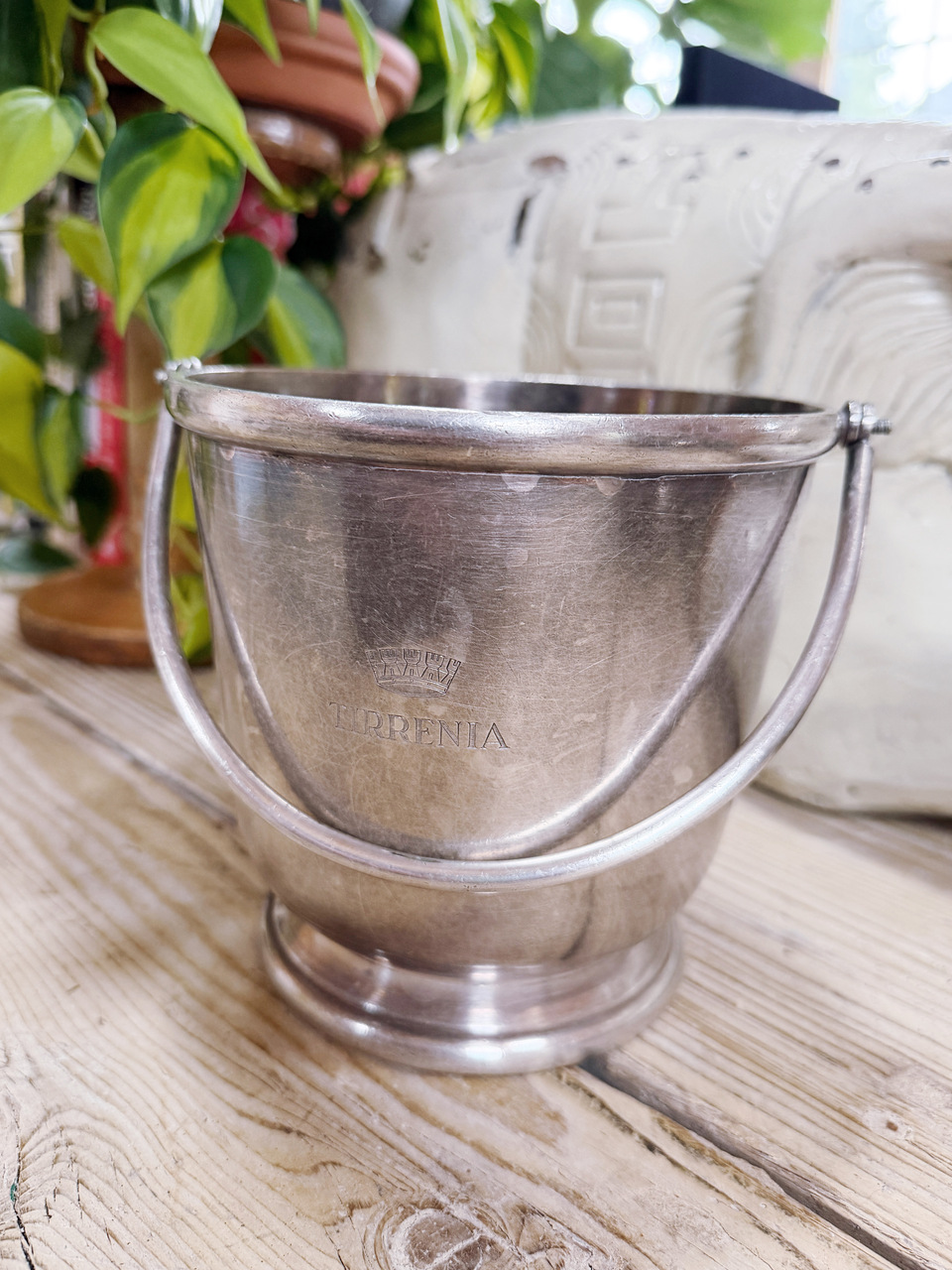 Vintage Silver Champagne & Ice Bucket from Tirrenia Italian Ocean Liner