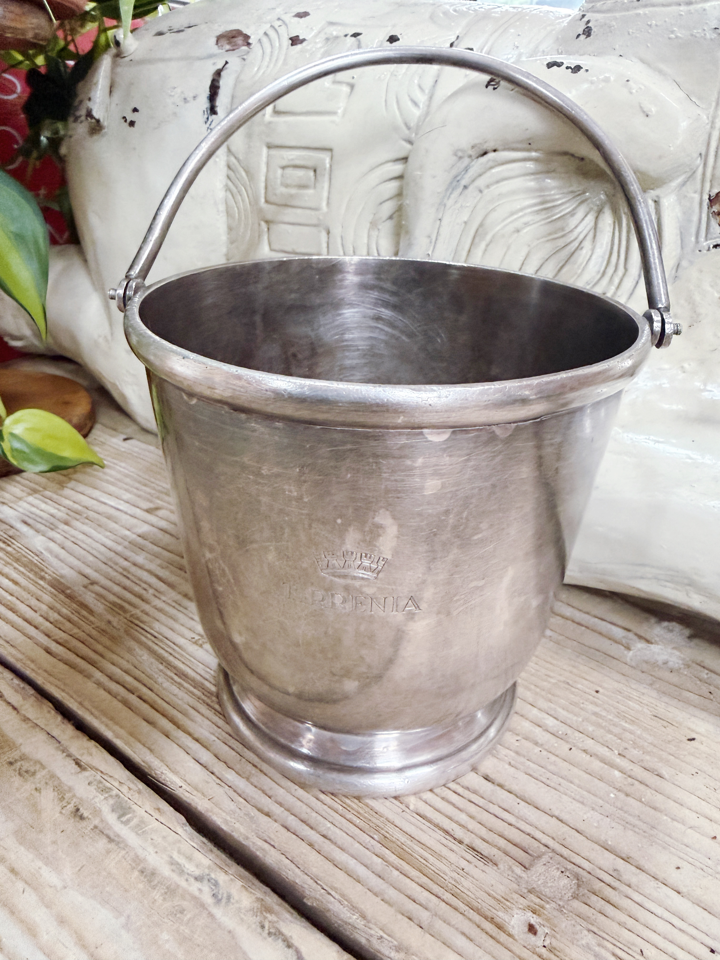 Vintage Silver Champagne & Ice Bucket from Tirrenia Italian Ocean Liner