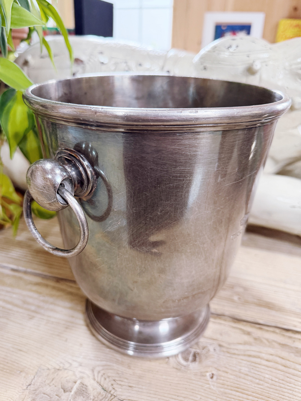 Vintage Silver Champagne & Ice Bucket from Tirrenia Italian Ocean Liner