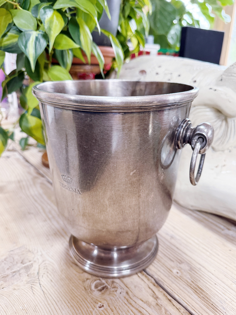 Vintage Silver Champagne & Ice Bucket from Tirrenia Italian Ocean Liner