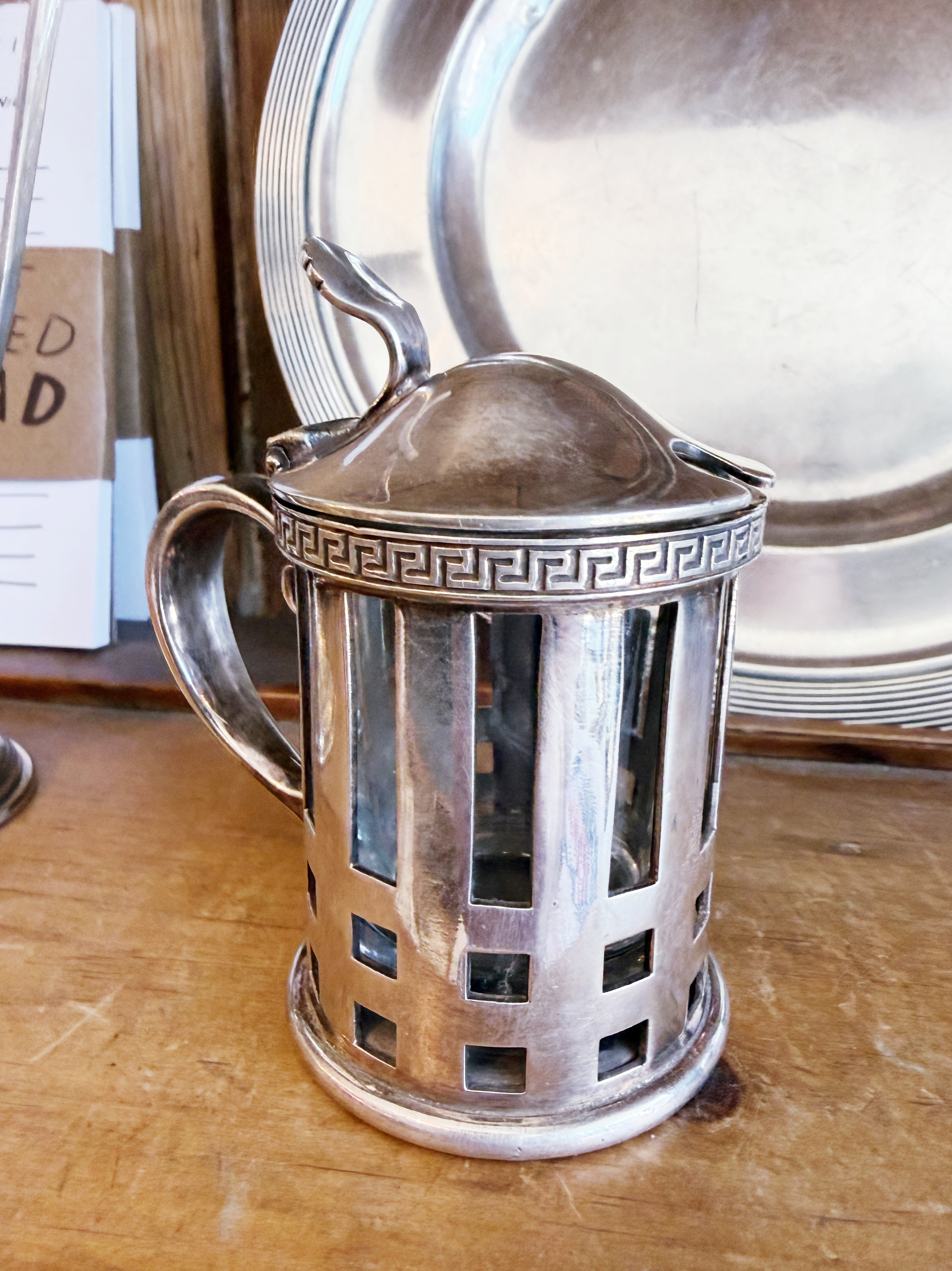 Antique Silver Mustard Pot from The Redmont Hotel in Birmingham AL