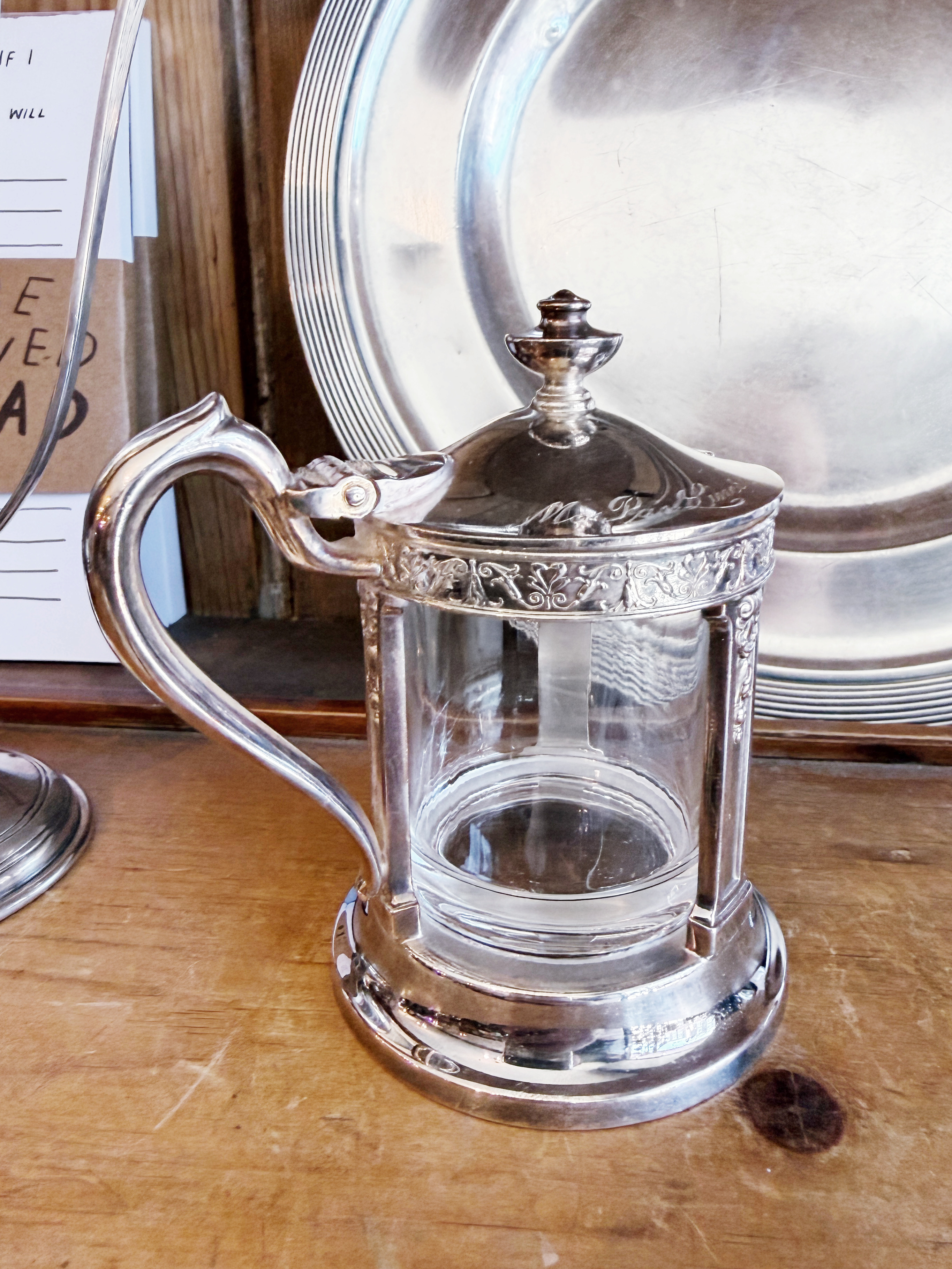 Antique Silver Mustard Pot from The Missouri Pacific Lines Railroad