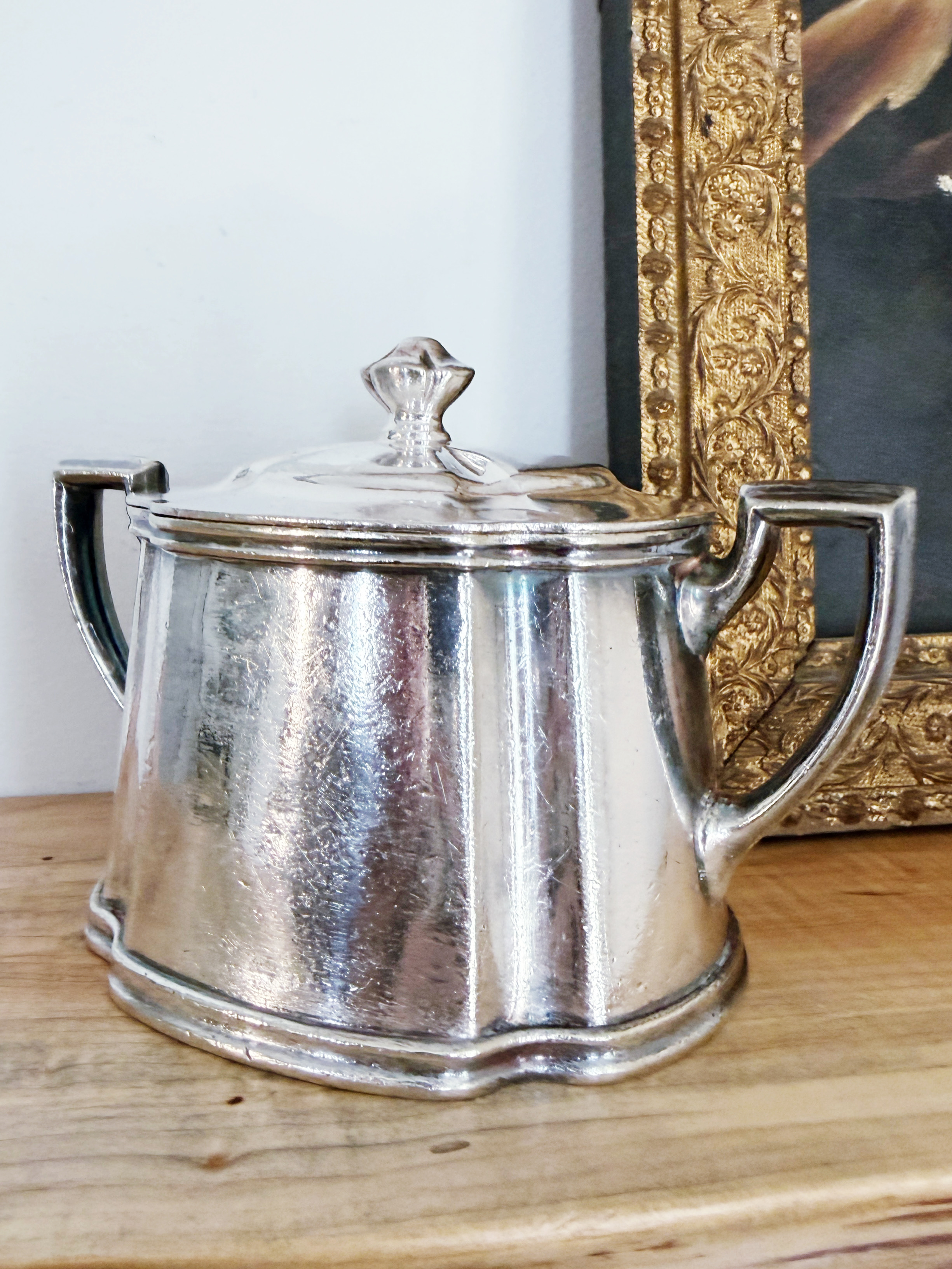 Vintage Silver Plated New York Central Railroad Sugar Bowl