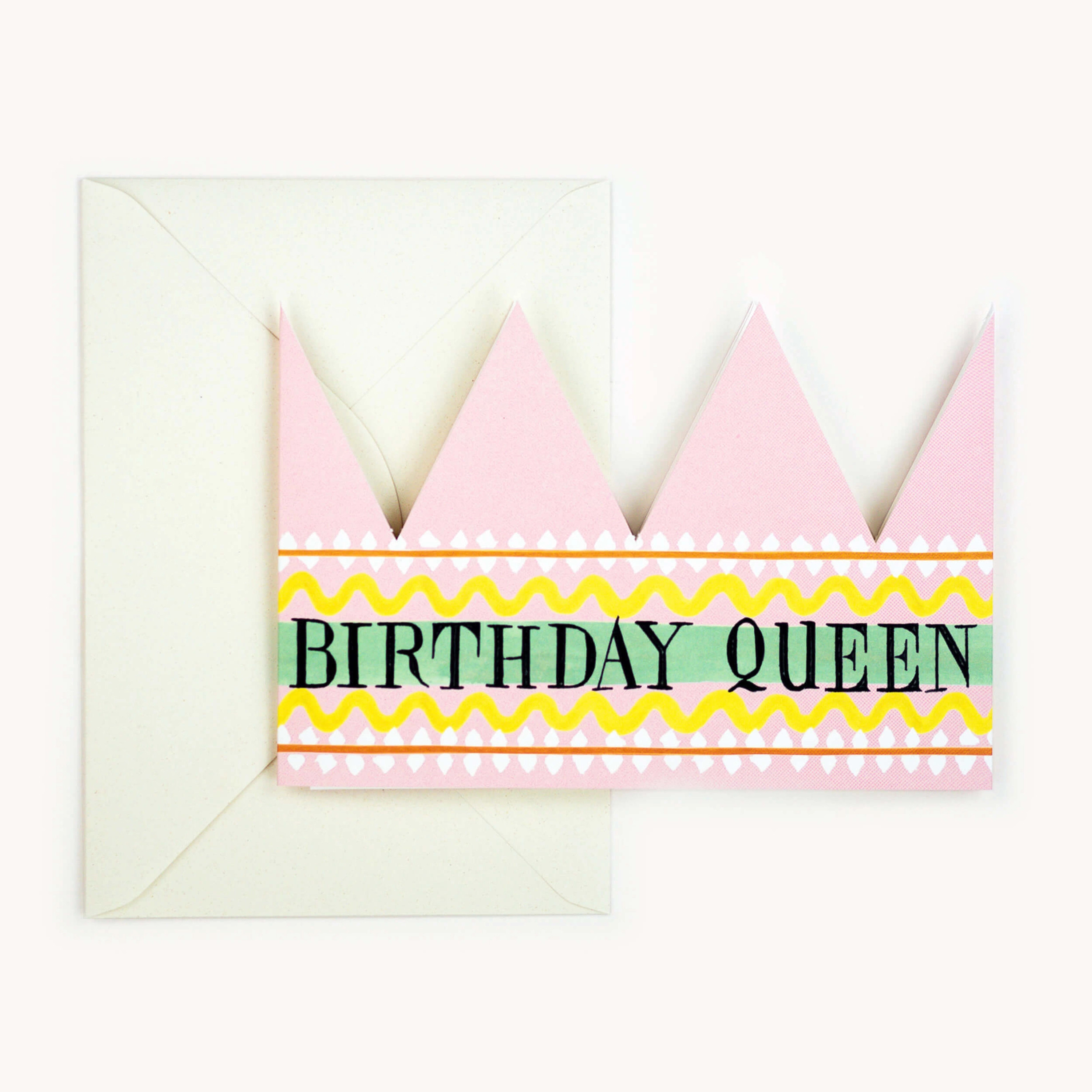 Birthday Queen Party Hat Card