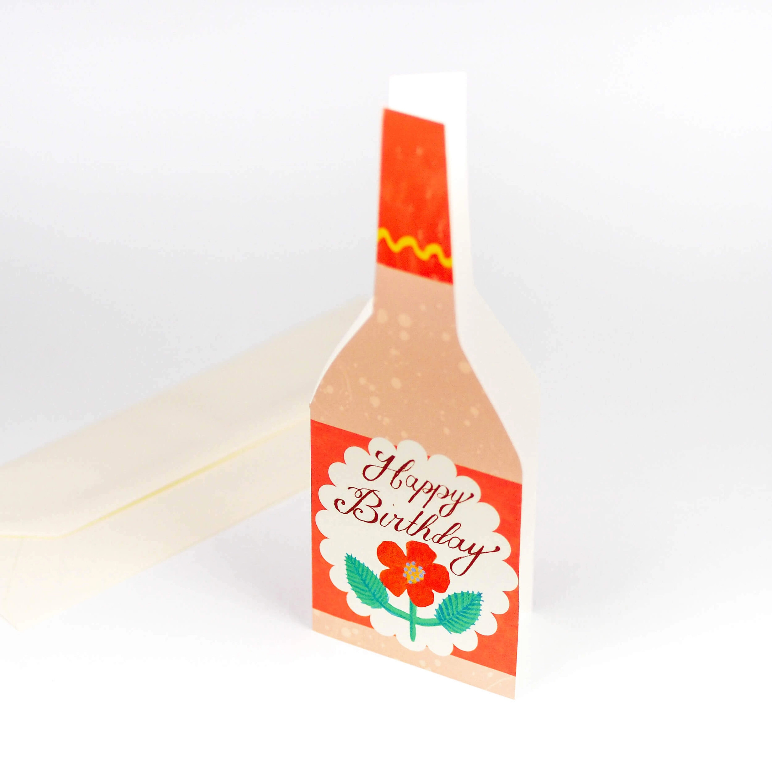 Birthday Rose Wine Bottle Card