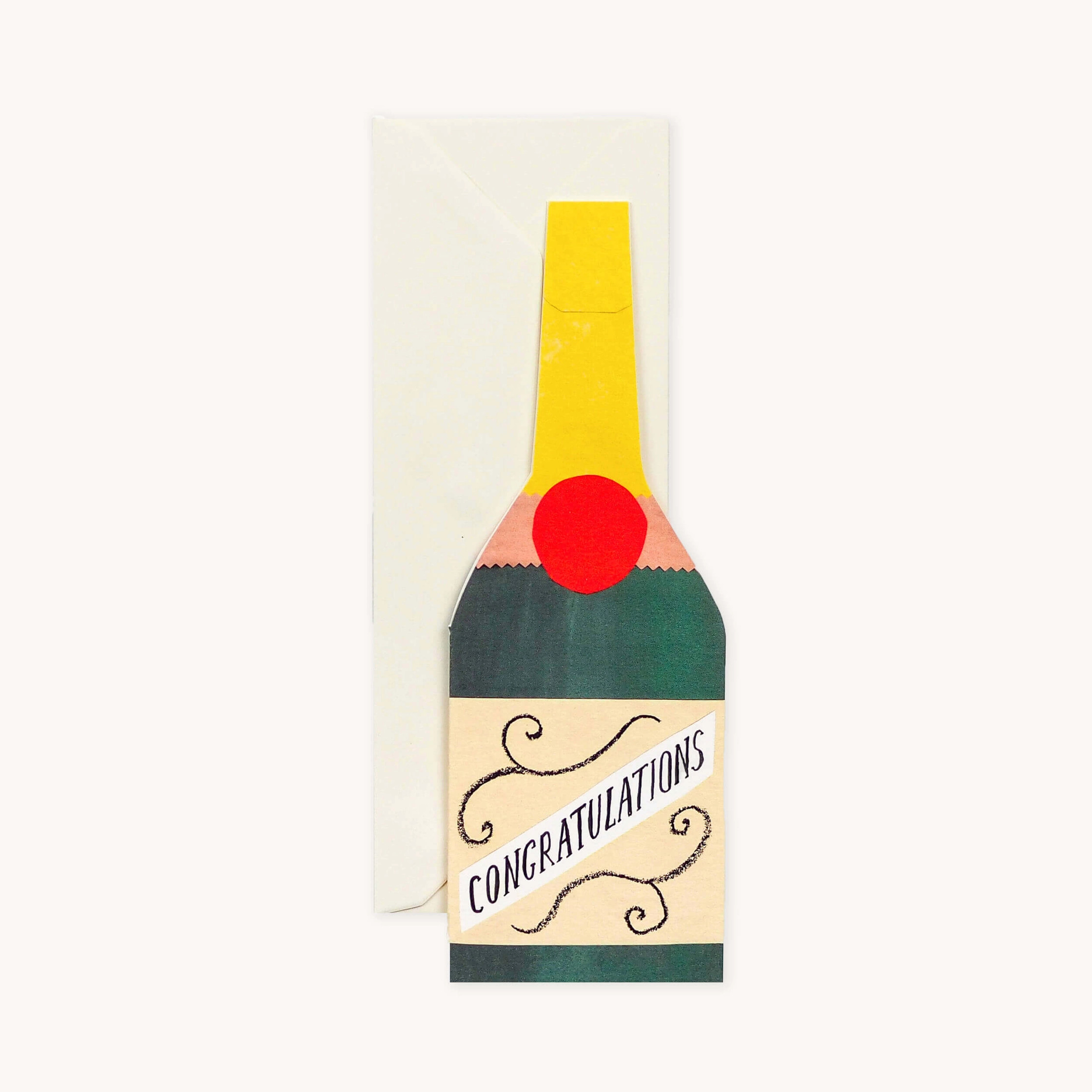 Congratulations Champagne Bottle Shaped Card