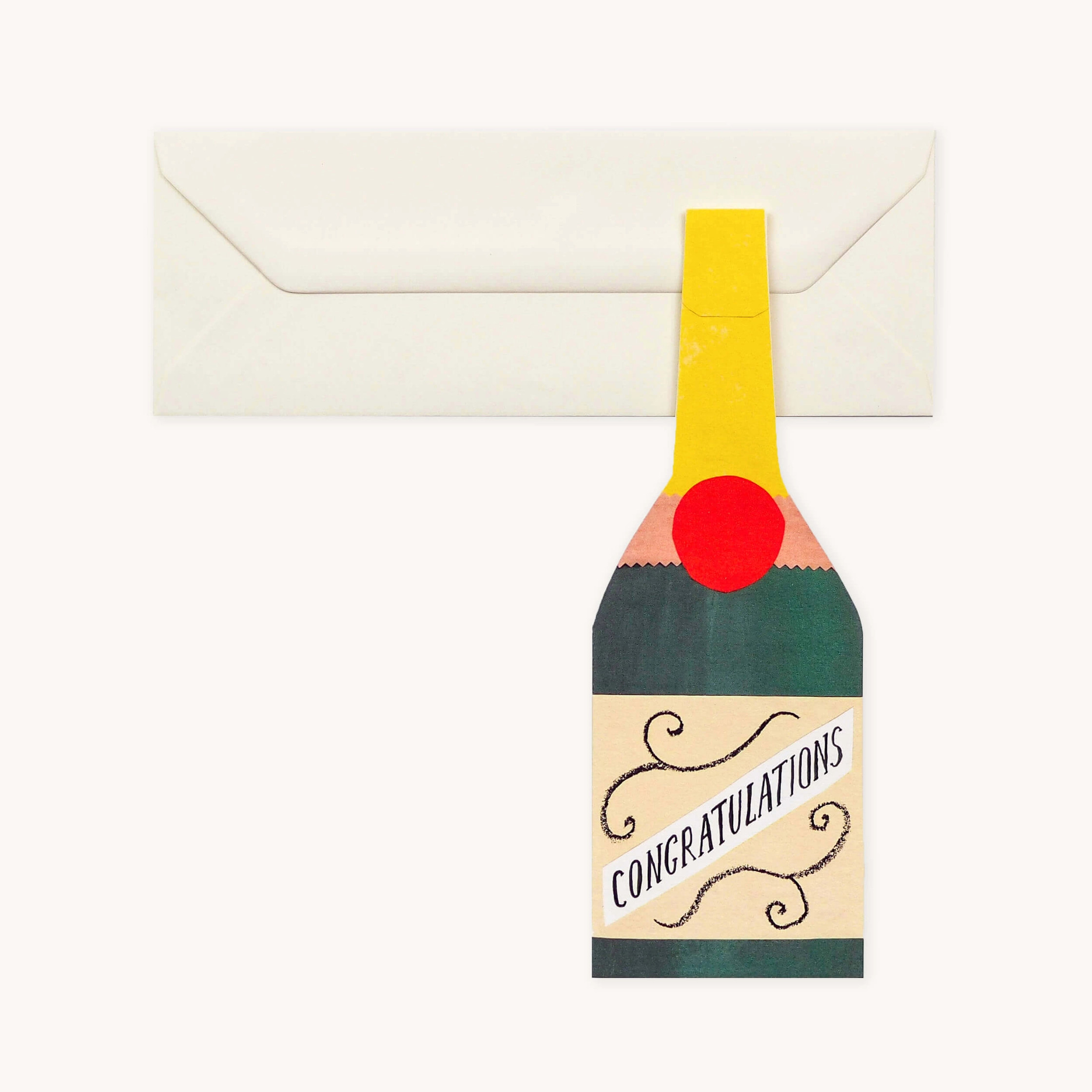 Congratulations Champagne Bottle Shaped Card