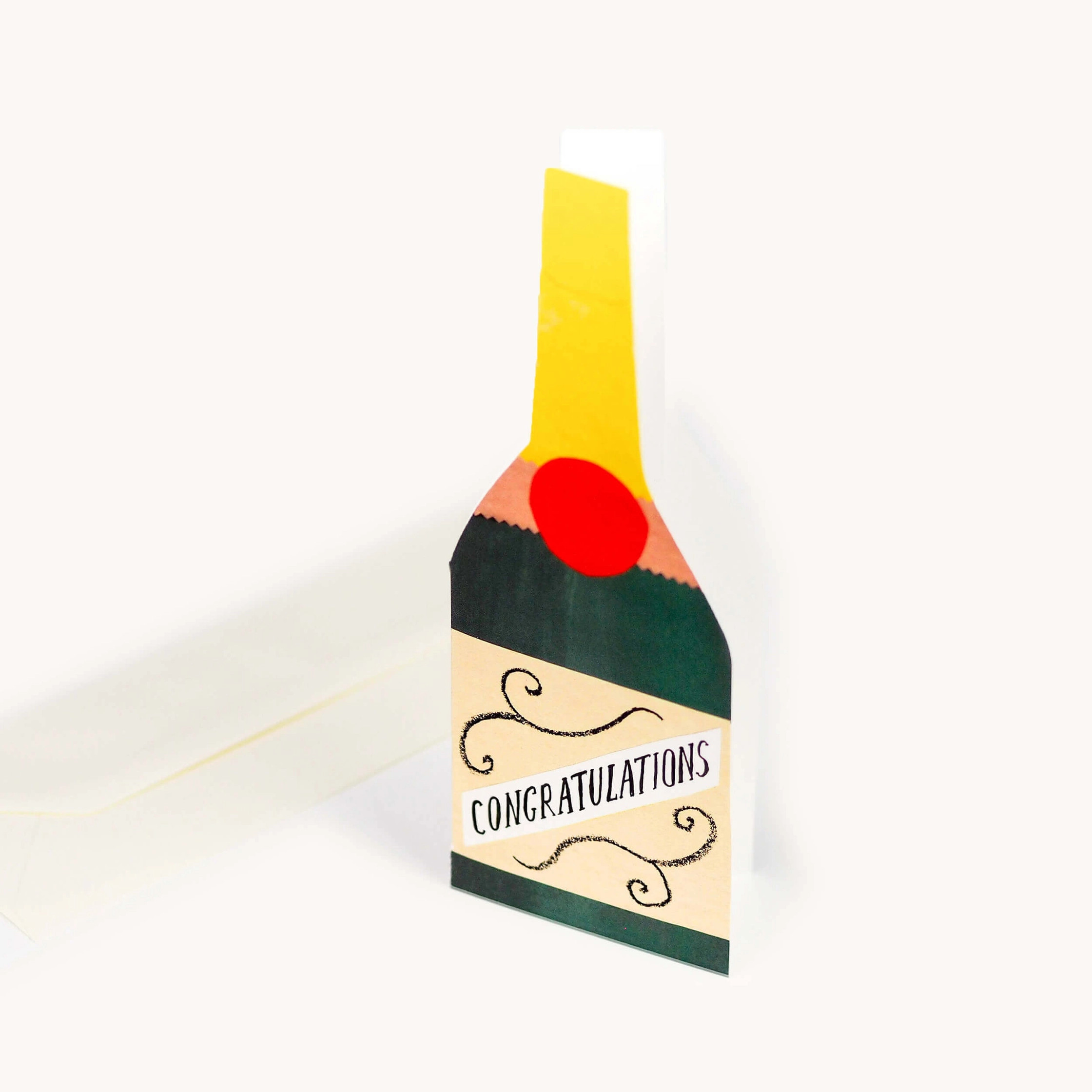 Congratulations Champagne Bottle Shaped Card