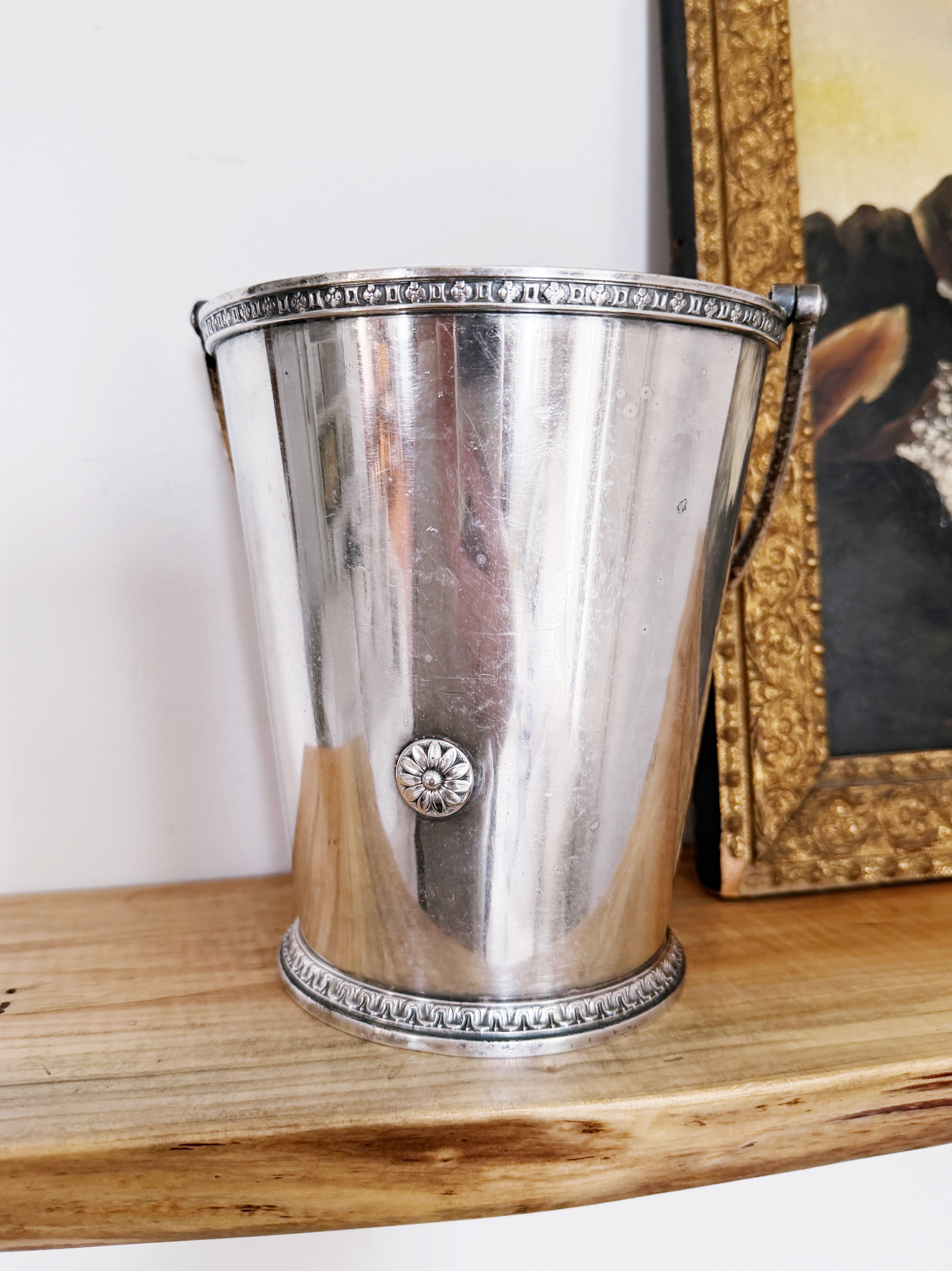 1920s Silver Plated Ice Bucket from The Roosevelt Hotel NYC