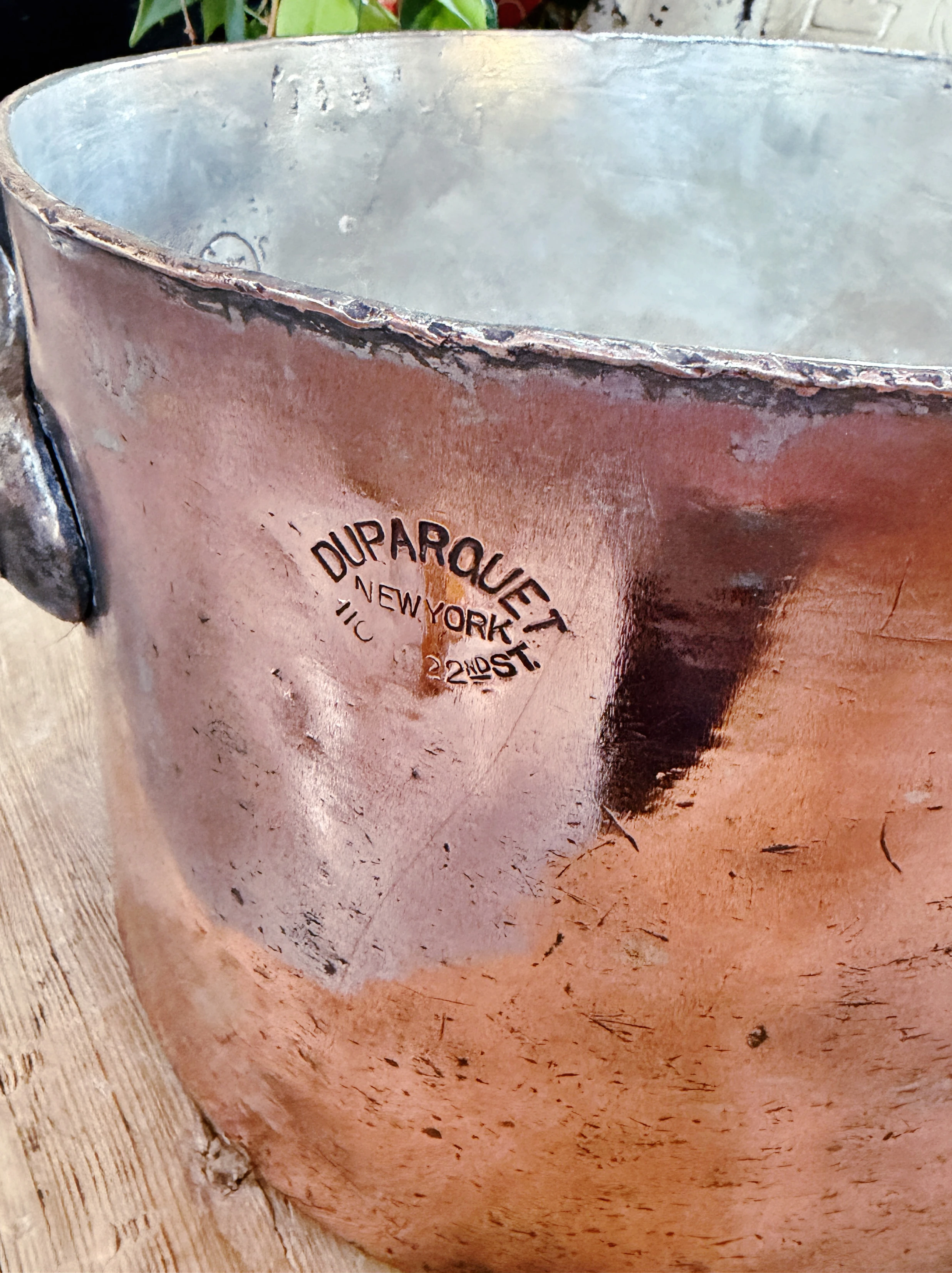 Antique Duparquet Copper Pot from Cafe Savarin and B&O Railroad
