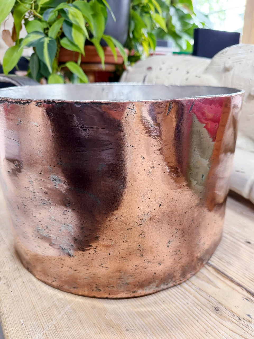 Antique Duparquet Copper Pot from Cafe Savarin and B&O Railroad