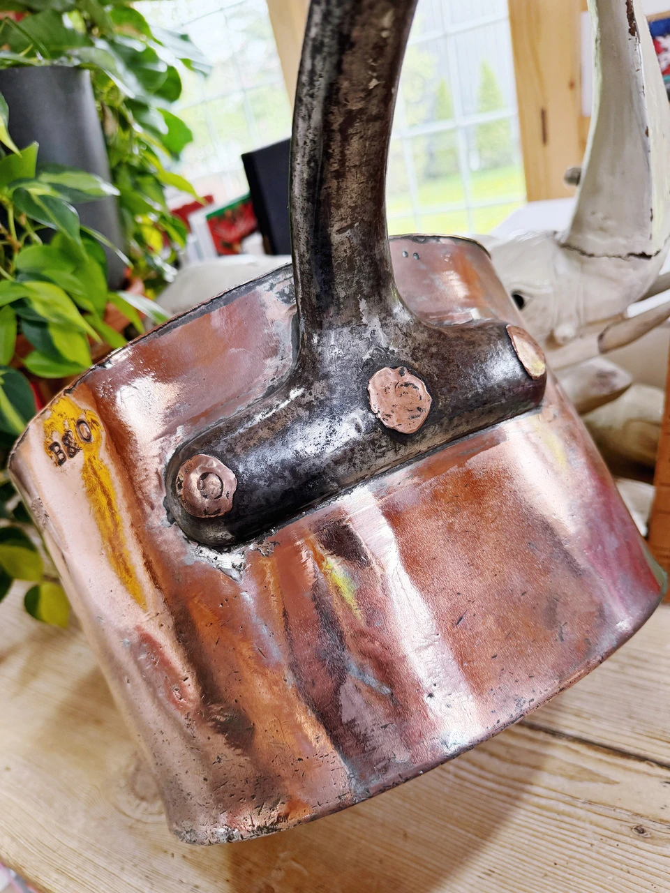 Antique Duparquet Copper Pot from Cafe Savarin and B&O Railroad