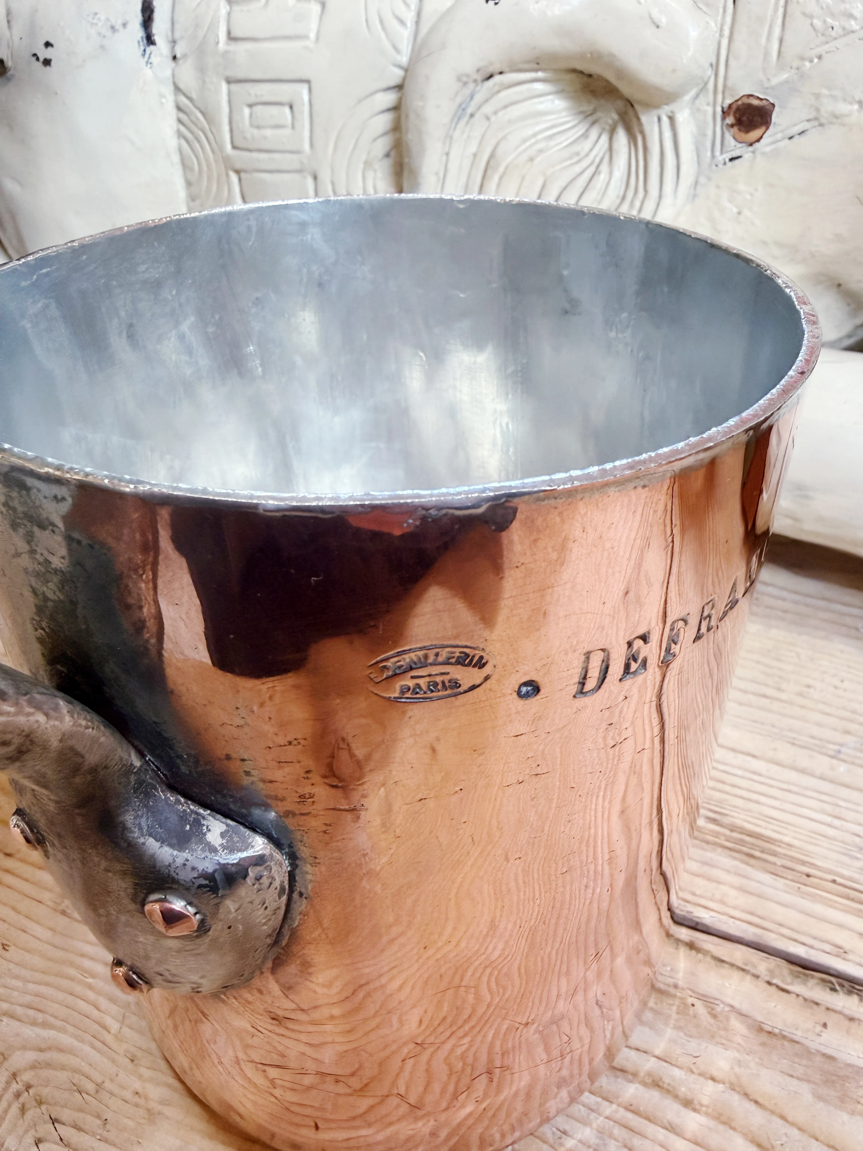 Antique French Dehillerin Copper Pot from CGT French Line Oceanliner - 14cm