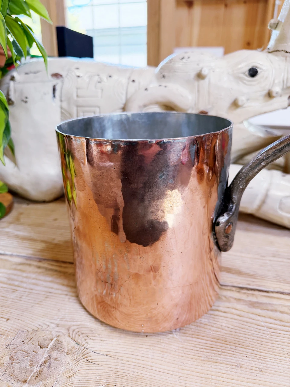 Antique French Dehillerin Copper Pot from CGT French Line Oceanliner - 16cm