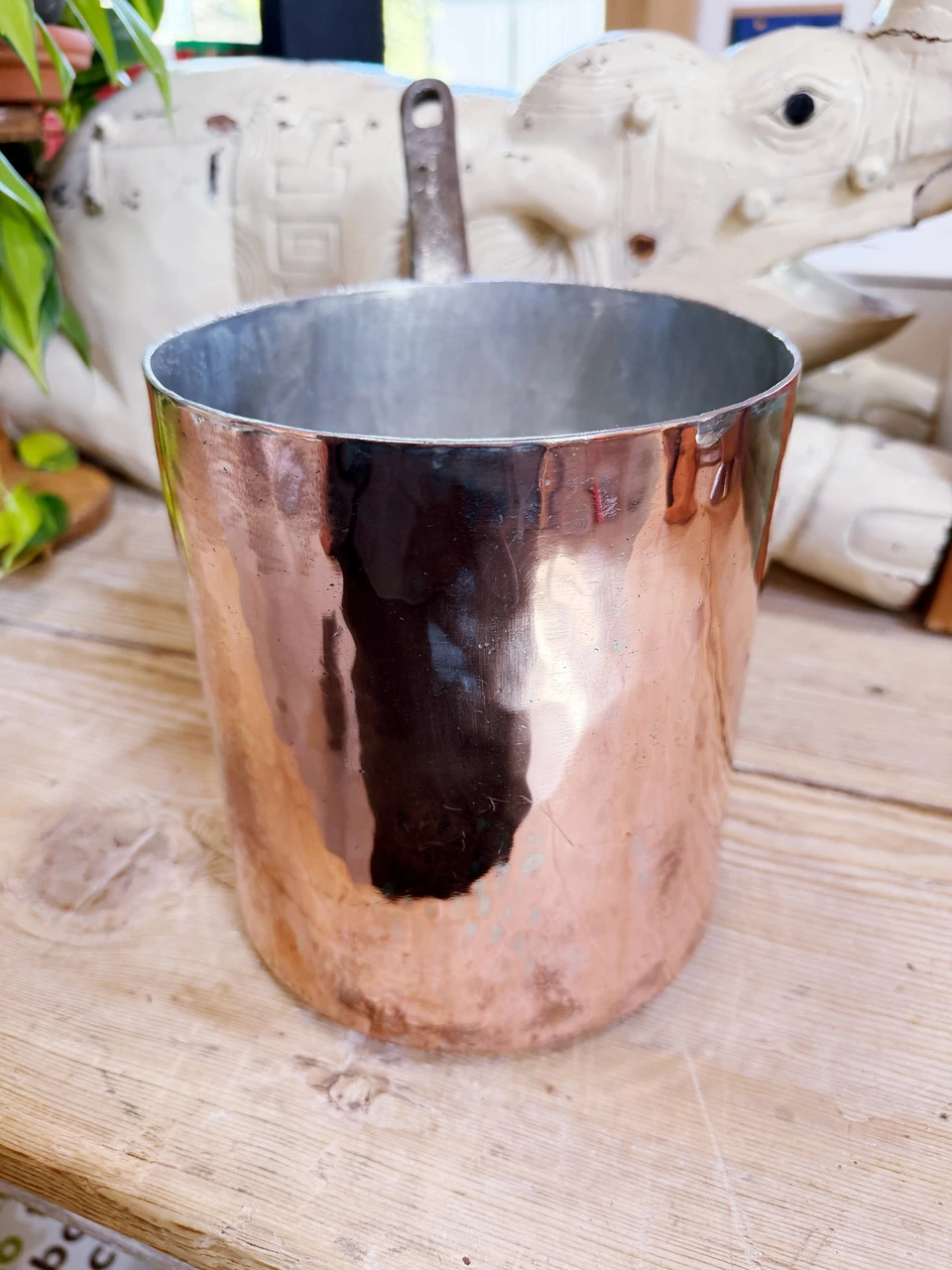 Antique French Dehillerin Copper Pot from CGT French Line Oceanliner - 16cm