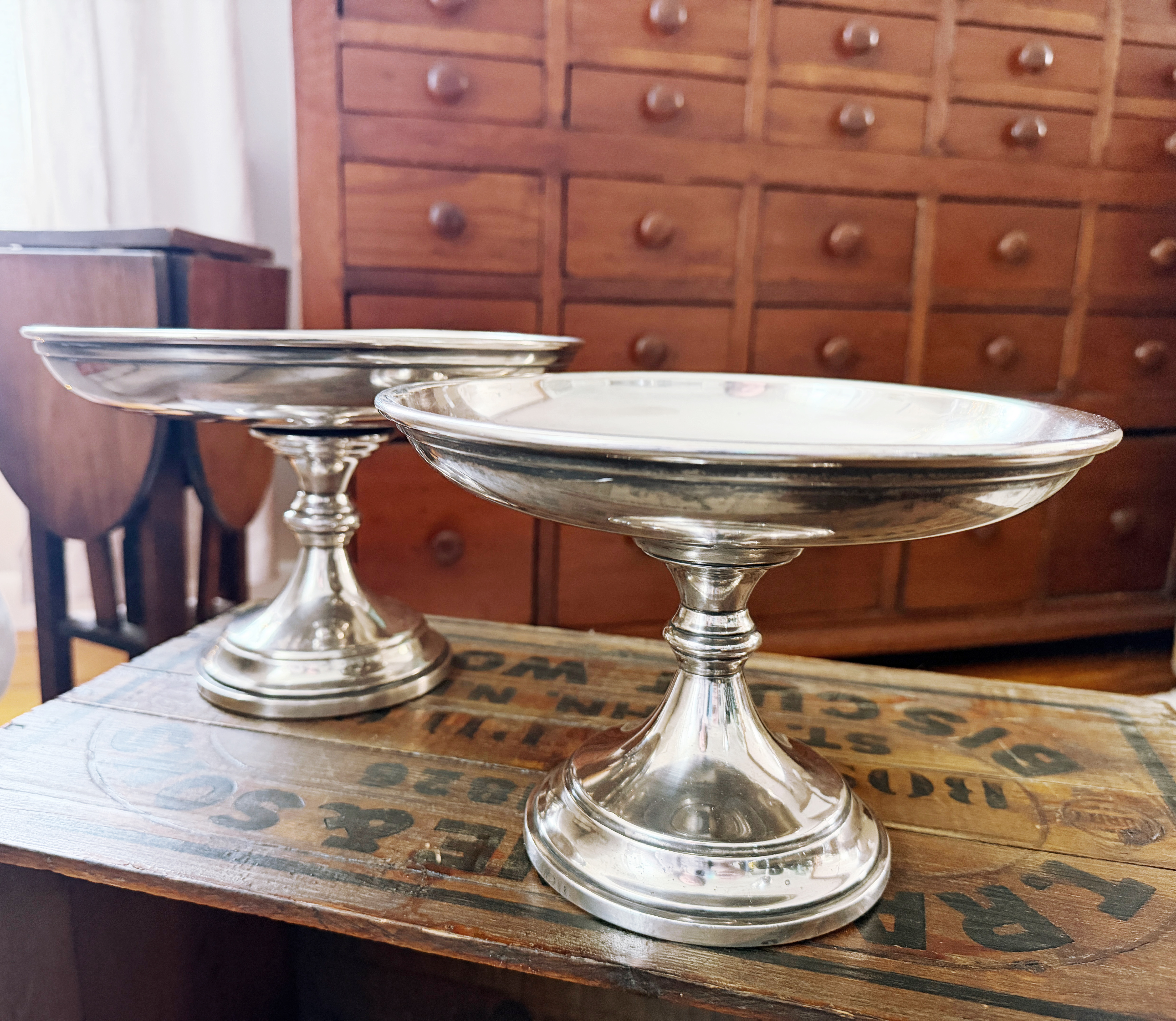 Antique Silver Plated Dessert Stands from Grand Hotel Ligure in Turin Italy