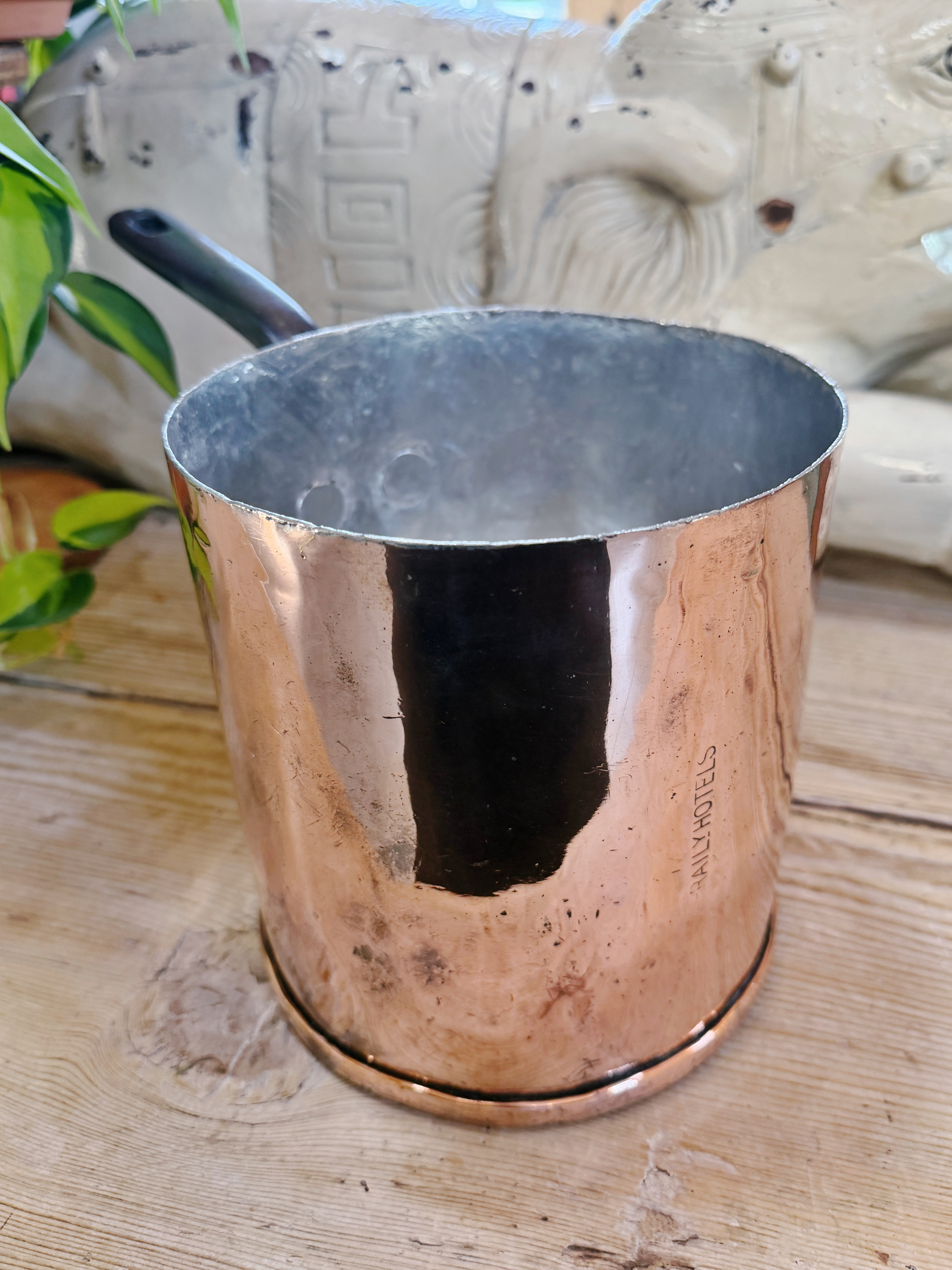 Antique English Benham & Froud Midland Railway Hotels Copper Pot