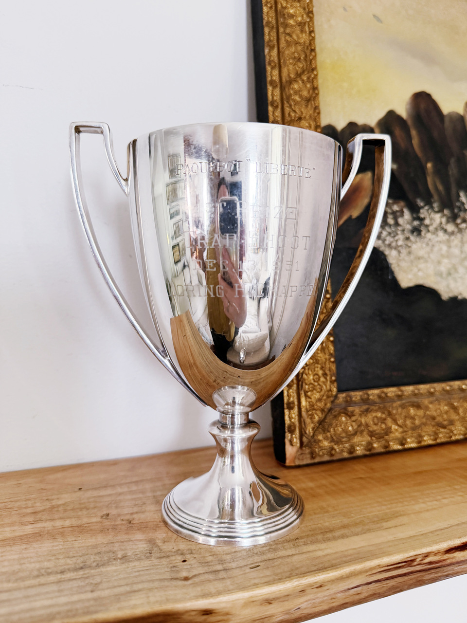 1951 Silver Plated Cup from Trap Shoot Aboard the CGT Ocean Liner Liberte