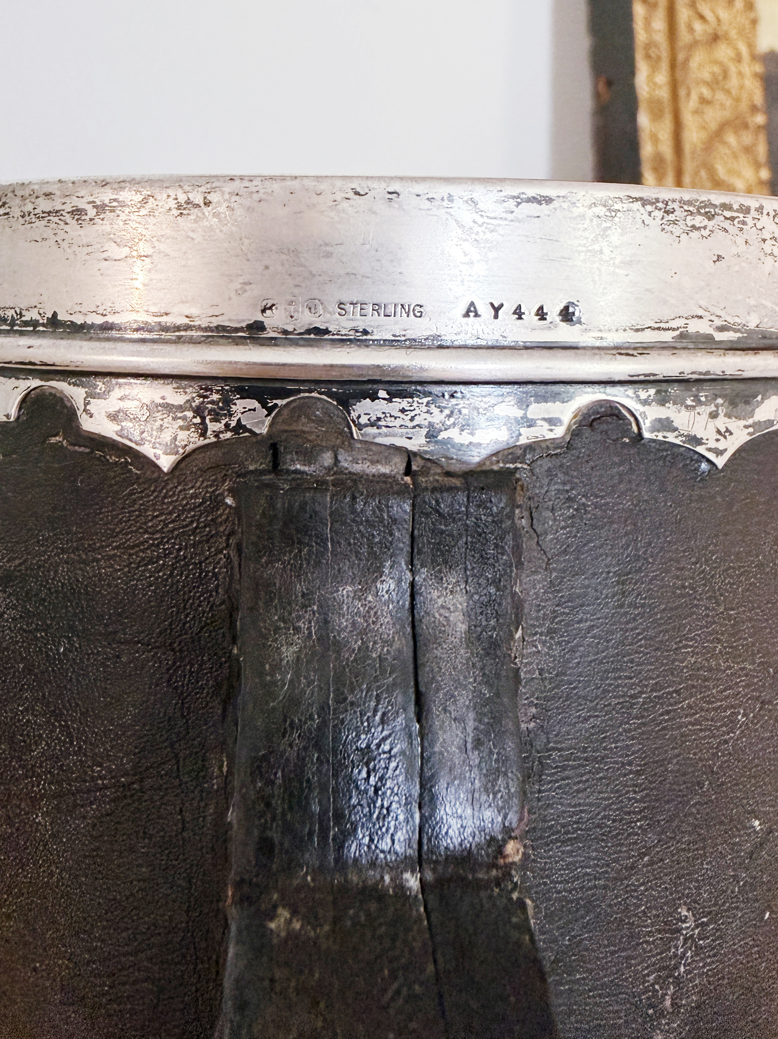 1908 Sterling Silver, Leather, and Copper Horse Show Trophy Cup