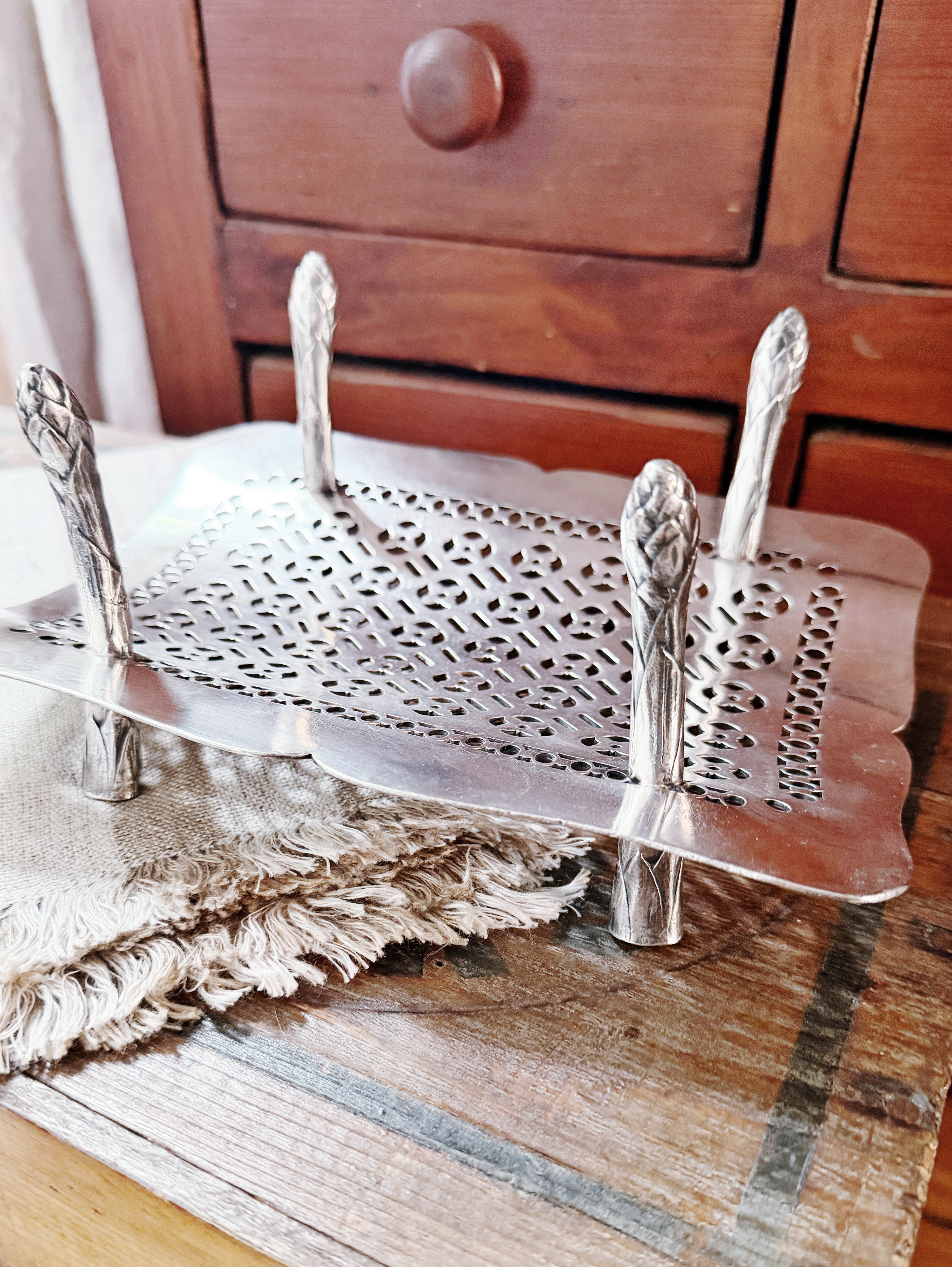 1905 Silver Plated Asparagus Server from Hotel Baltimore in Kansas