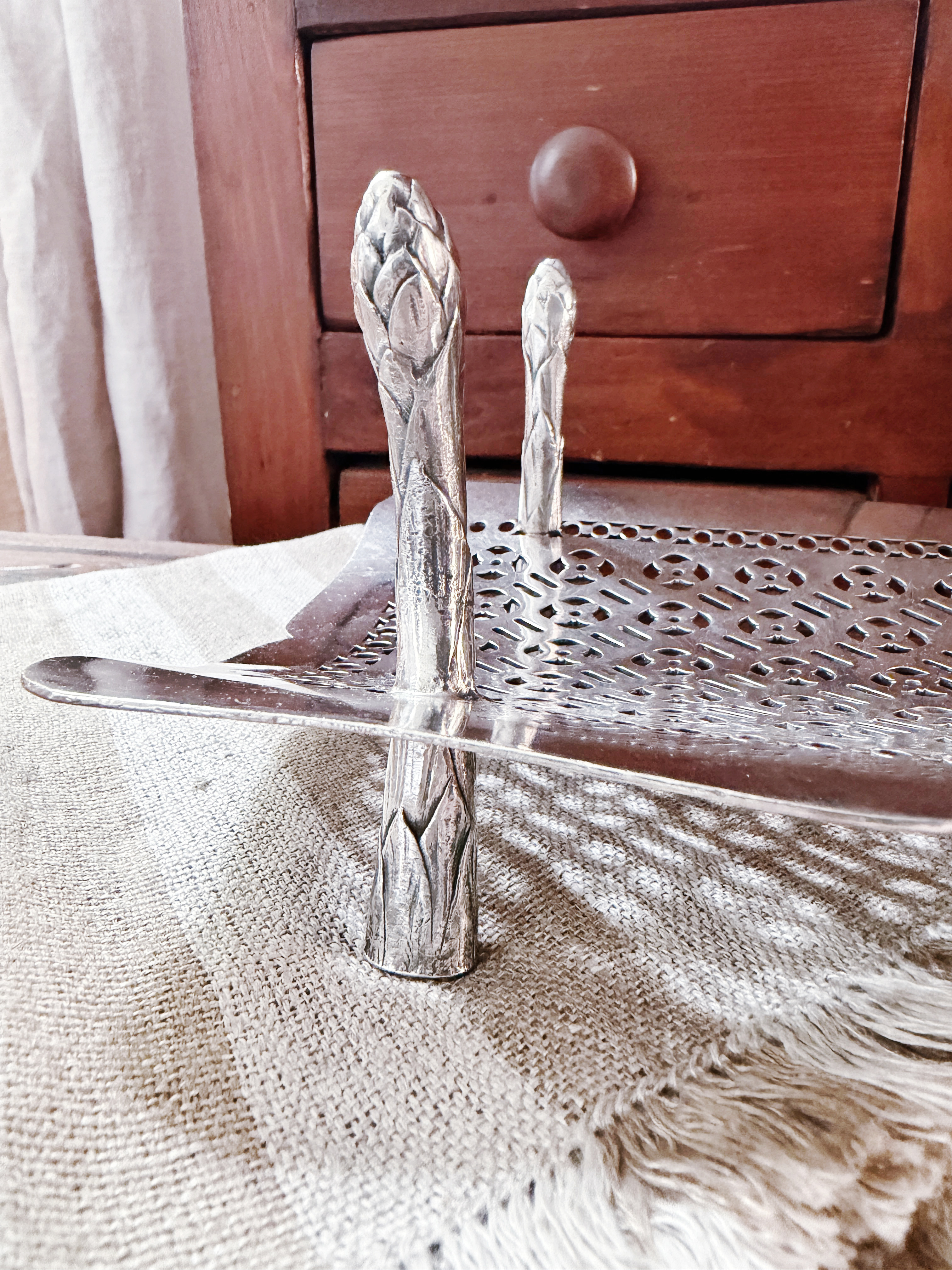1905 Silver Plated Asparagus Server from Hotel Baltimore in Kansas