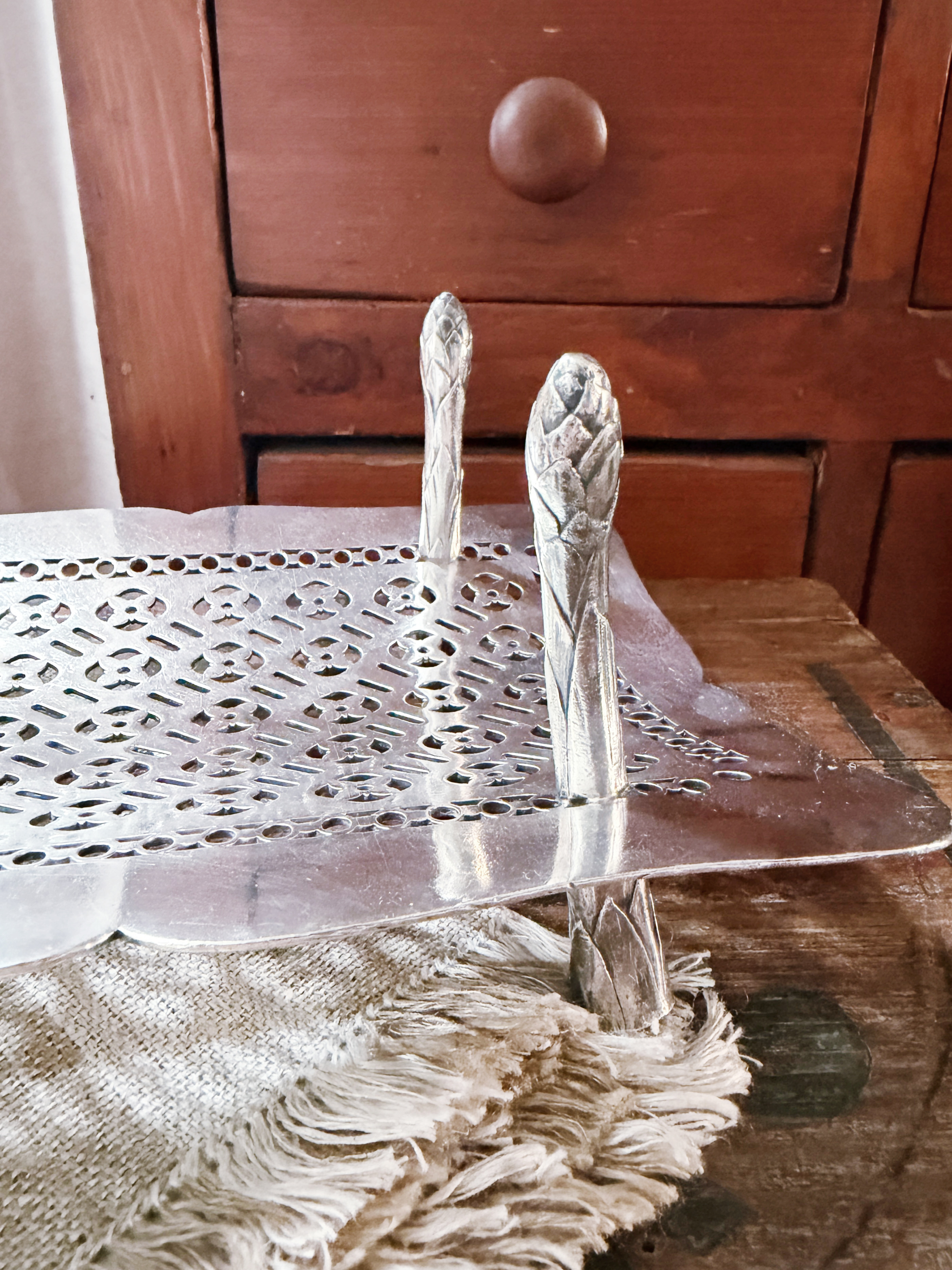 1905 Silver Plated Asparagus Server from Hotel Baltimore in Kansas City