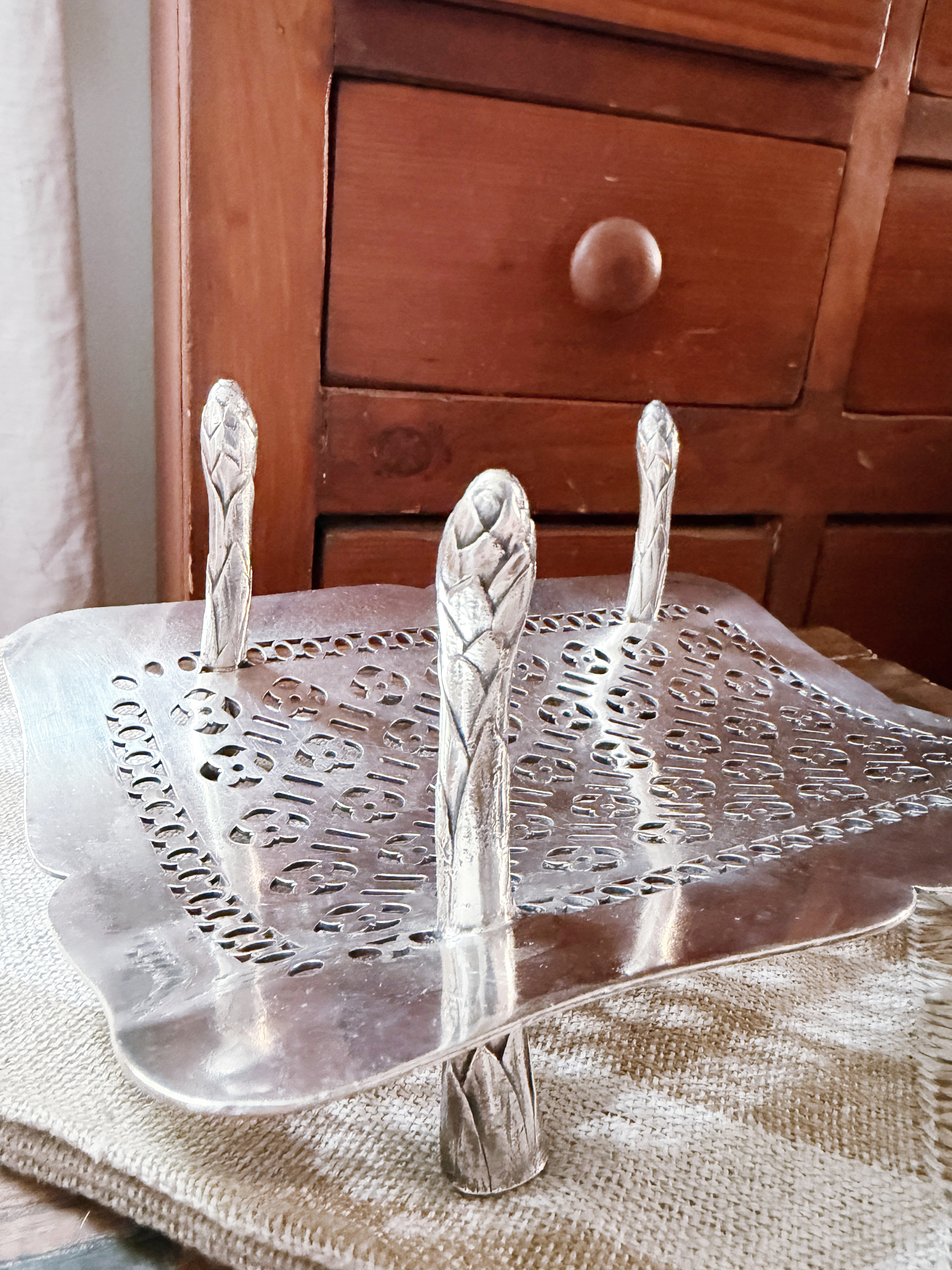 1905 Silver Plated Asparagus Server from Hotel Baltimore in Kansas City
