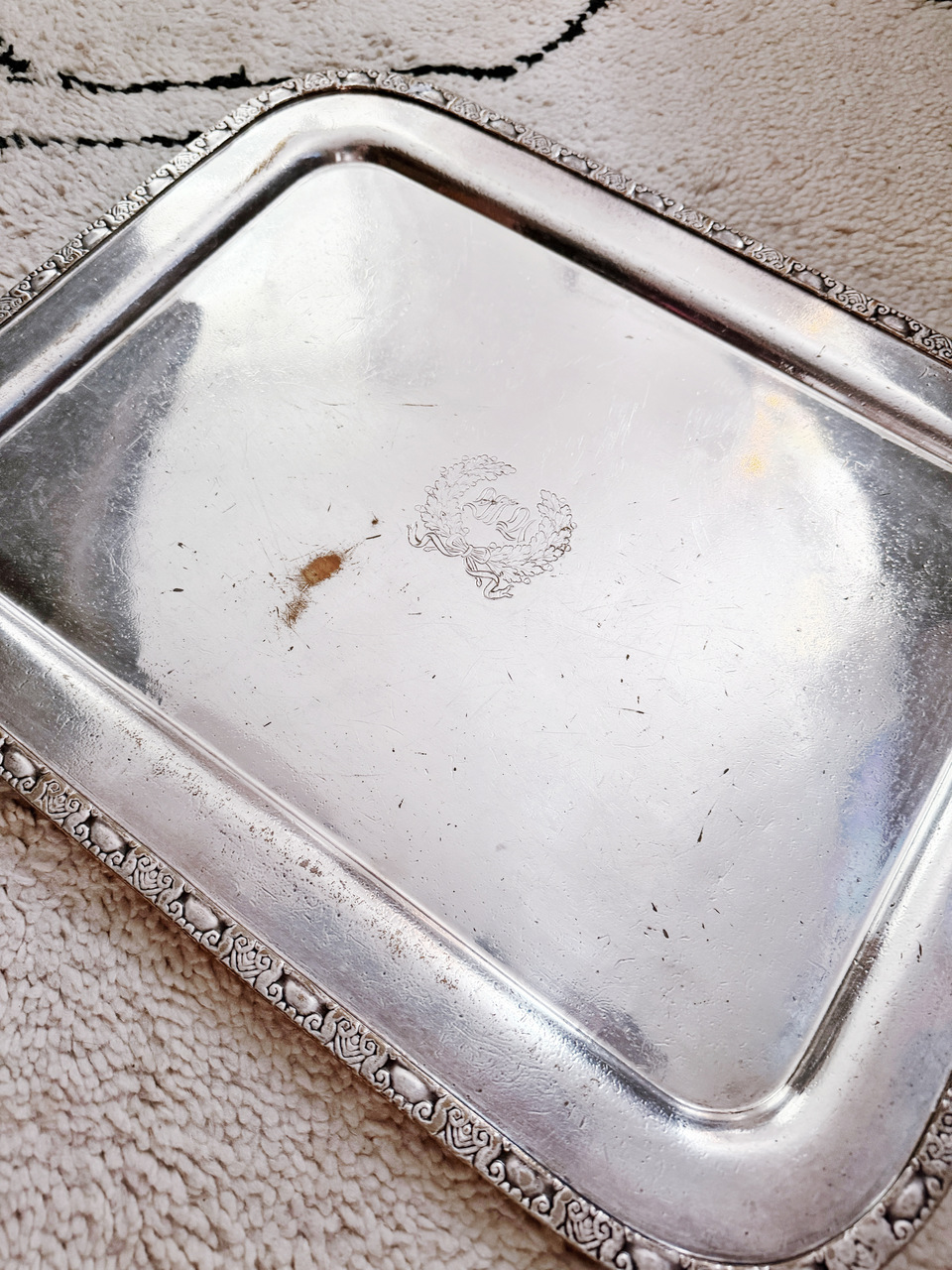 Large 1948 Silver Serving Tray from The Waldorf-Astoria Hotel