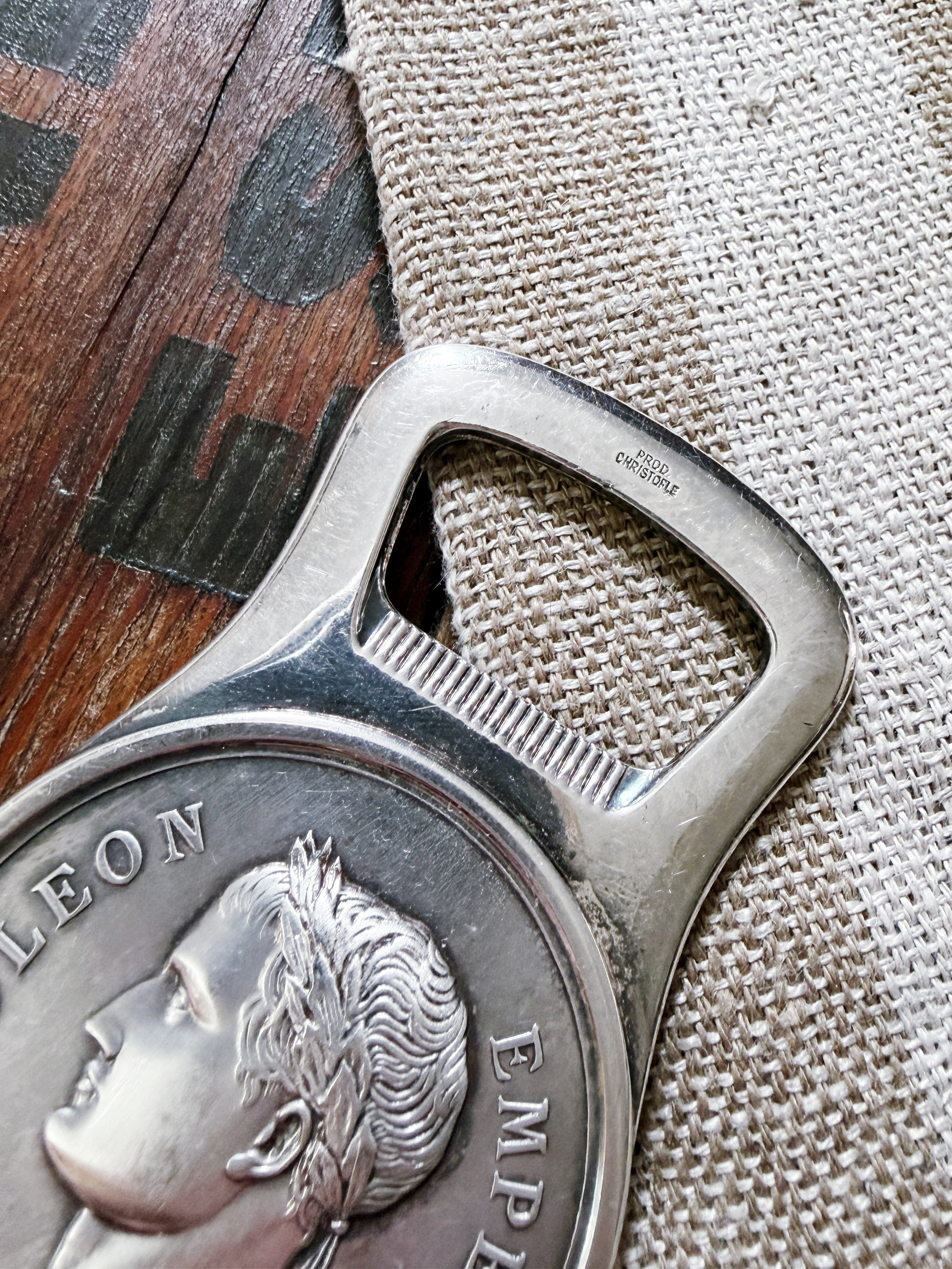 Vintage Christofle Silver Plated Napoleon Bottle Opener