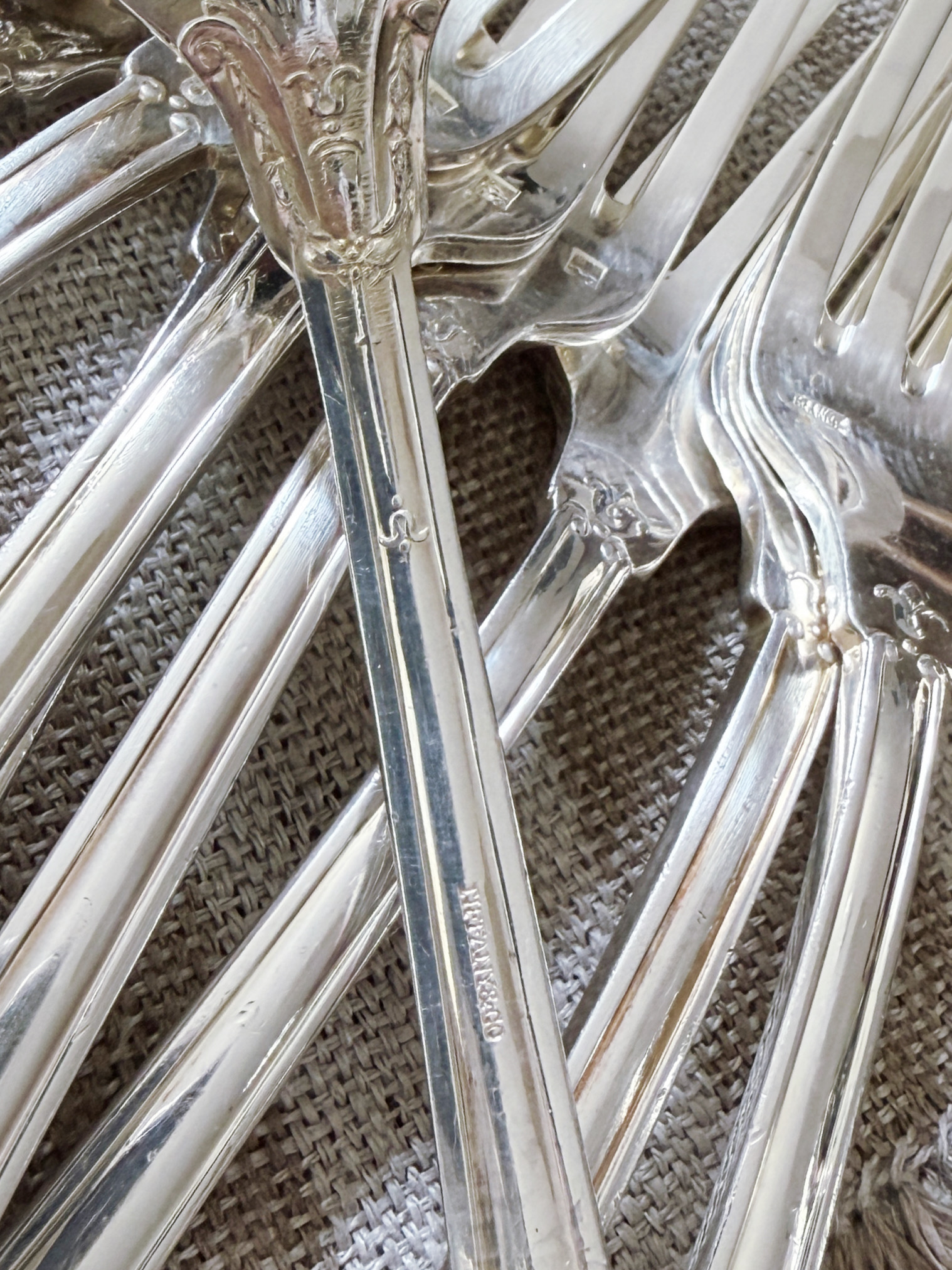 Set of 12 Silver Plated Tiffany & Co for St Regis Hotel Forks