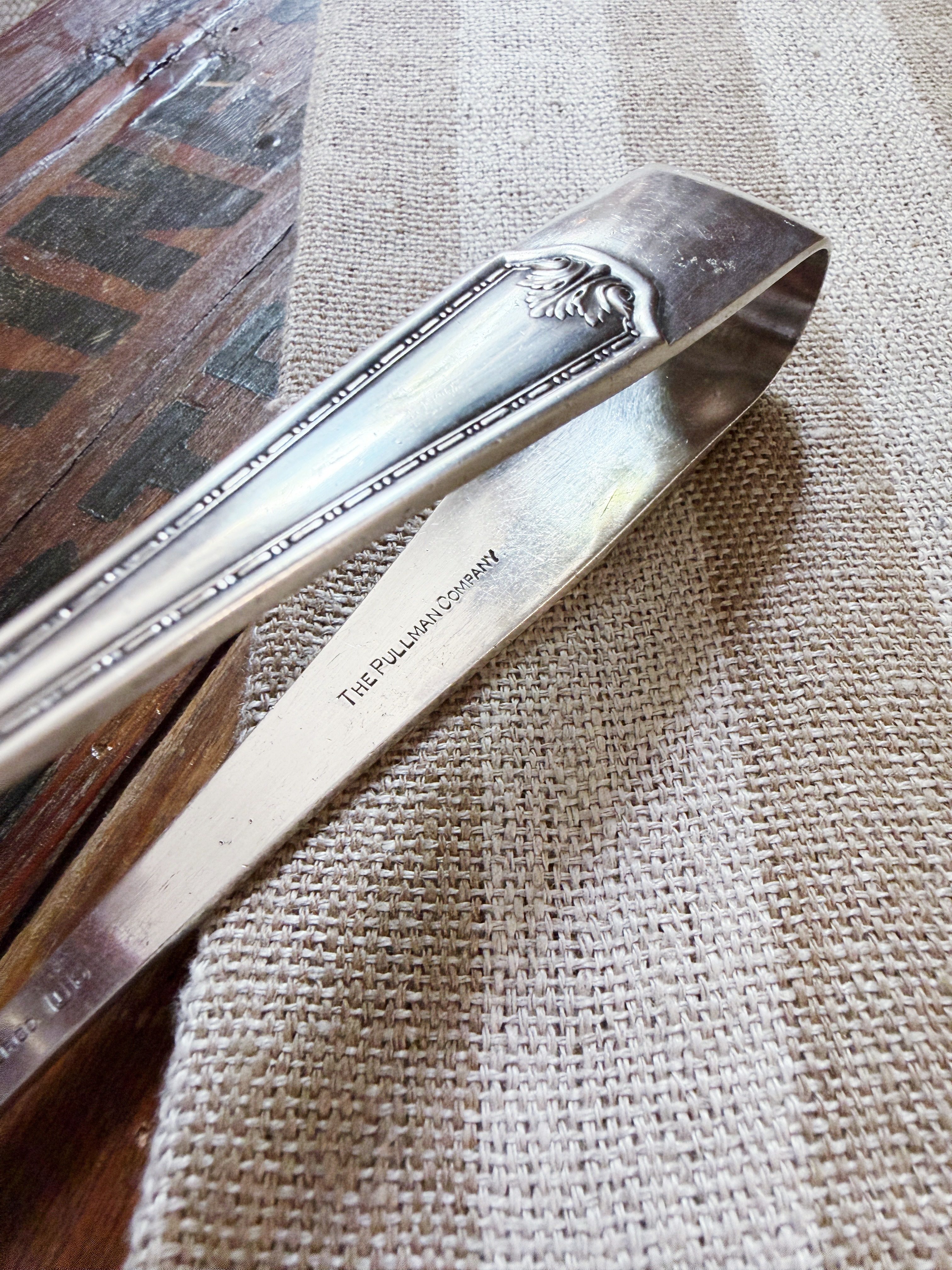 Vintage Silver Plated Pullman Company Ice Tongs