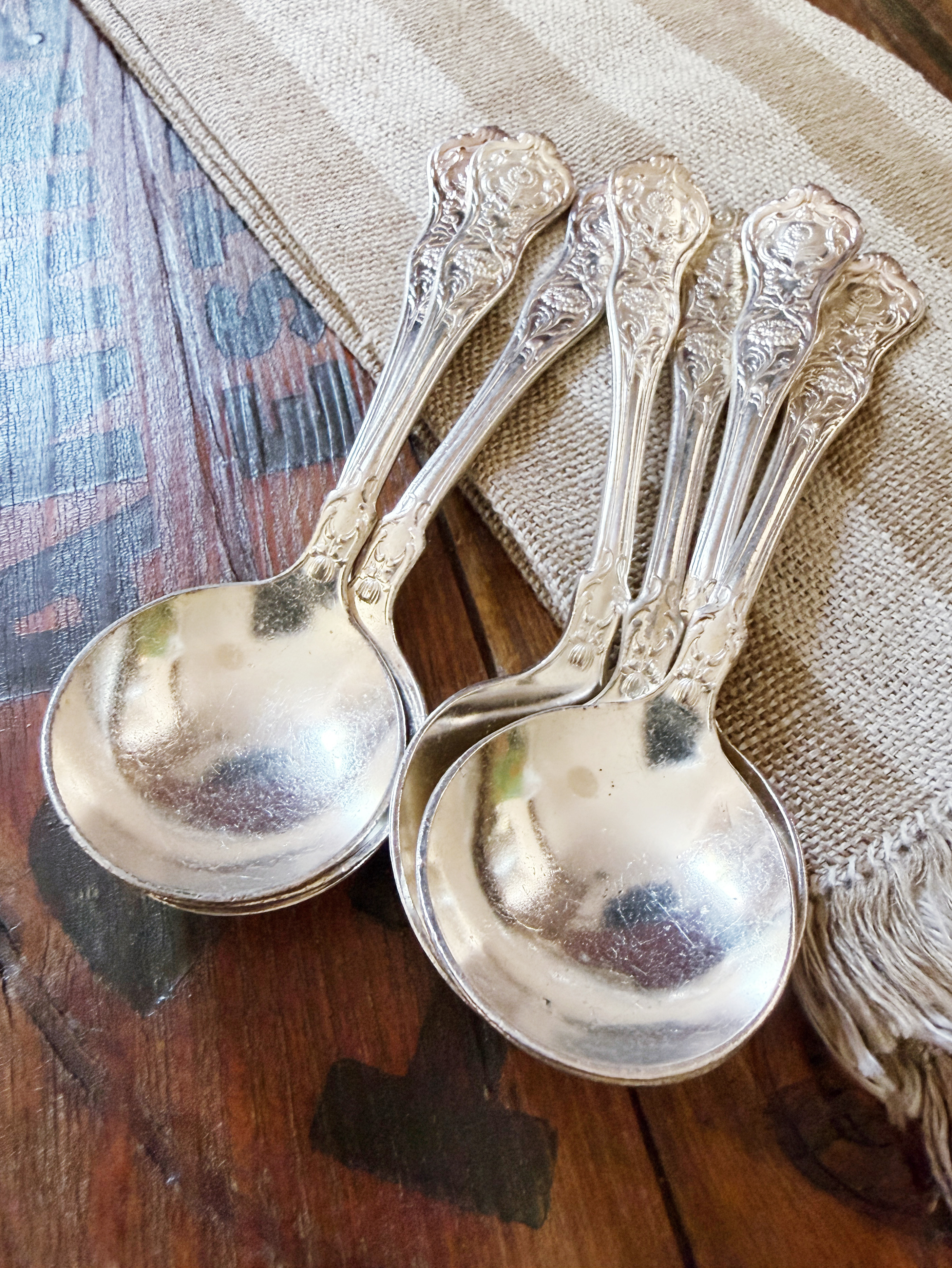Antique Hotel Astor Silver Plated Soup Spoons