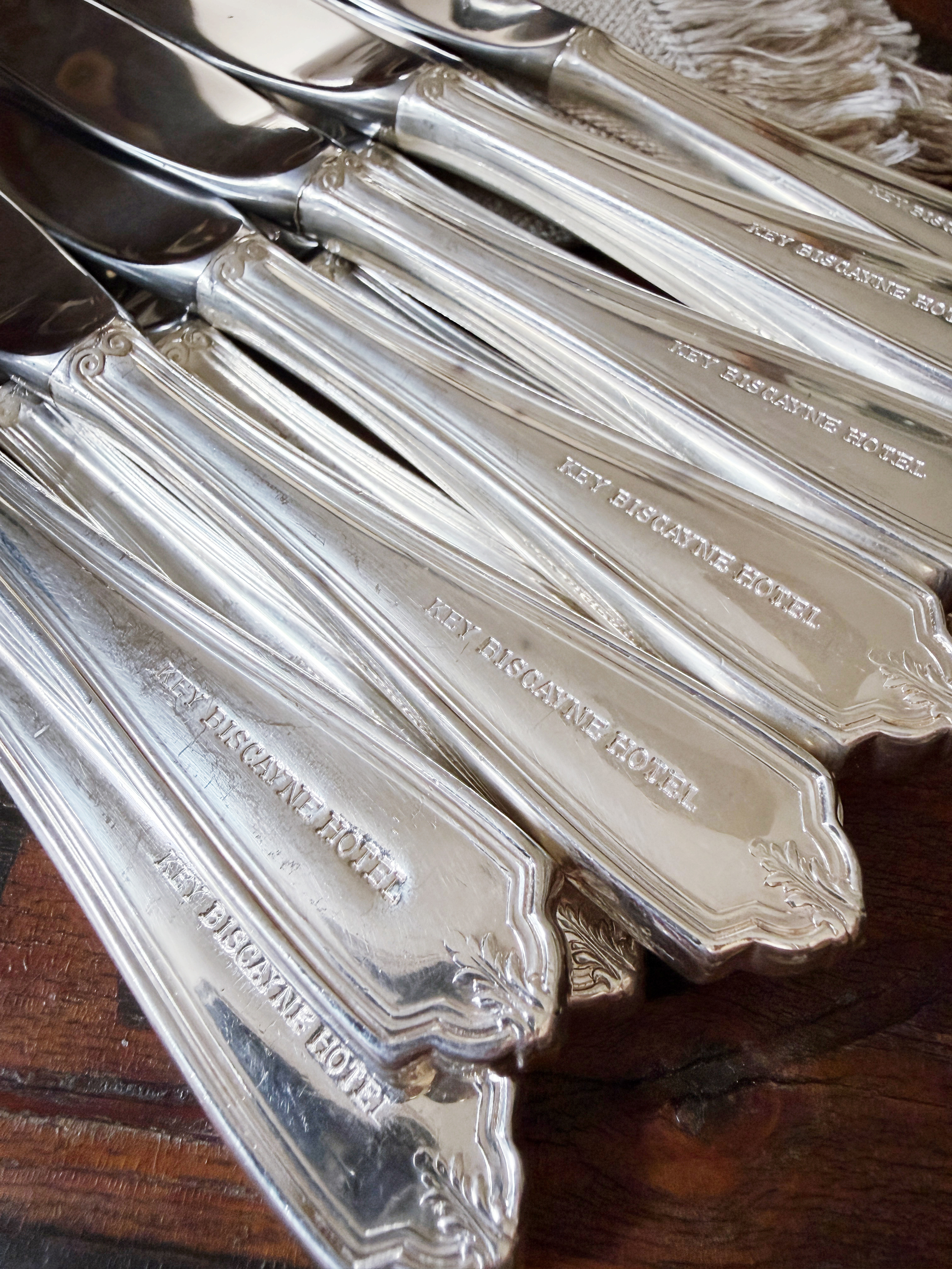 12 Vintage Silver Plated Butter Spreaders from the Key Biscayne Hotel Miami