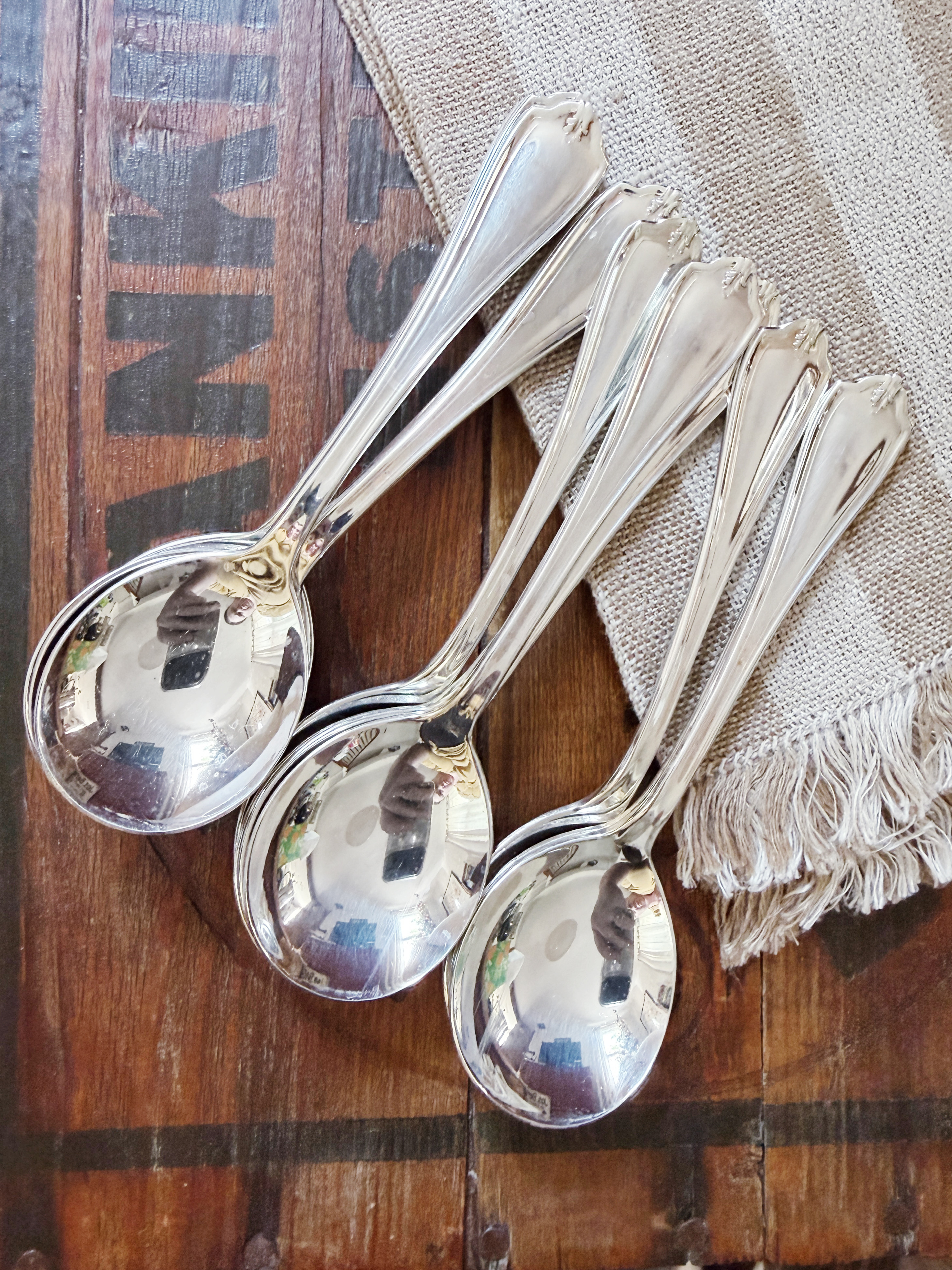 12 Vintage Silver Plated Soup Spoons from the Key Biscayne Hotel Miami