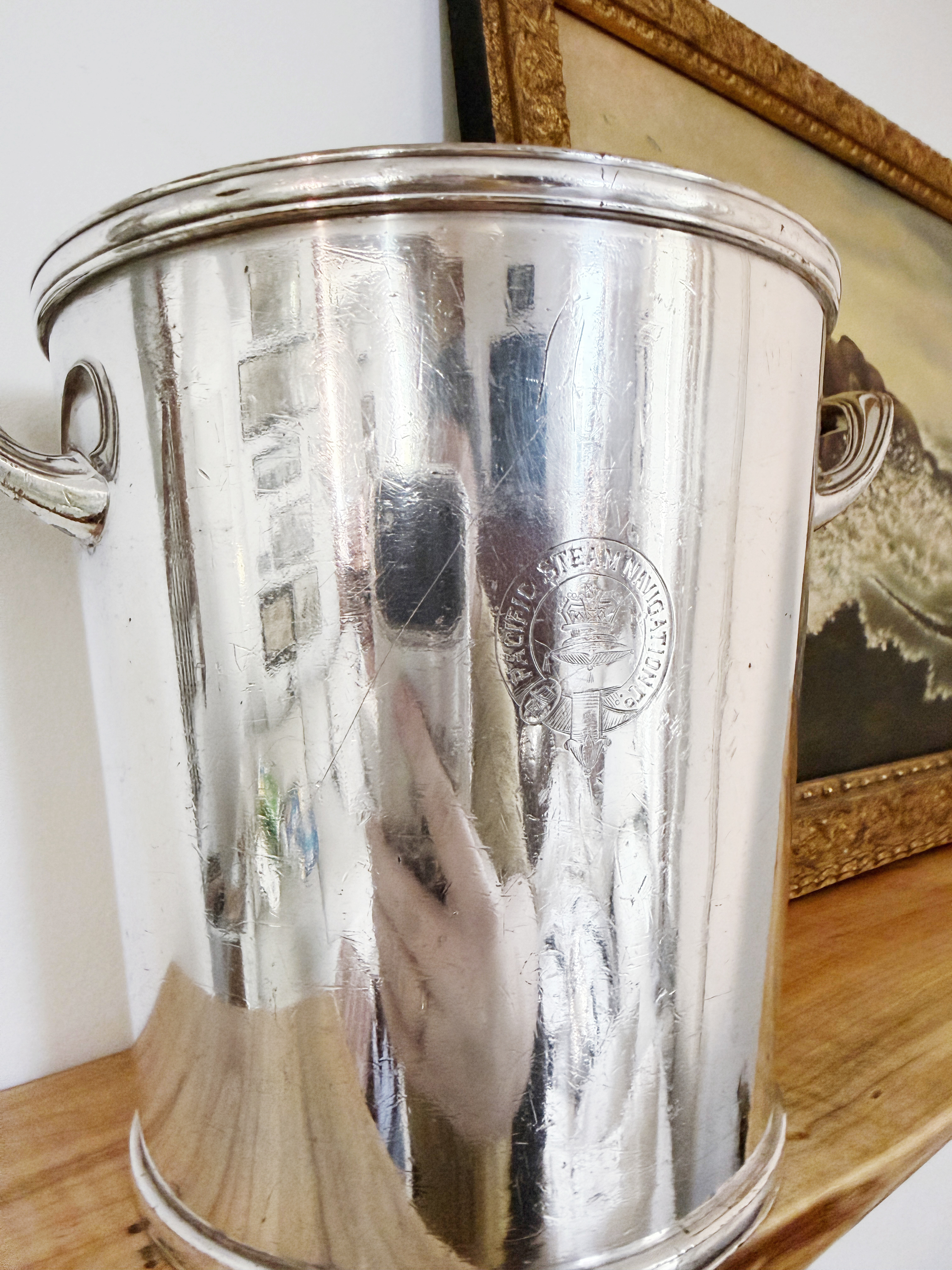 Antique Pacific Steam Navigation Co Silver Plated Wine Cooler