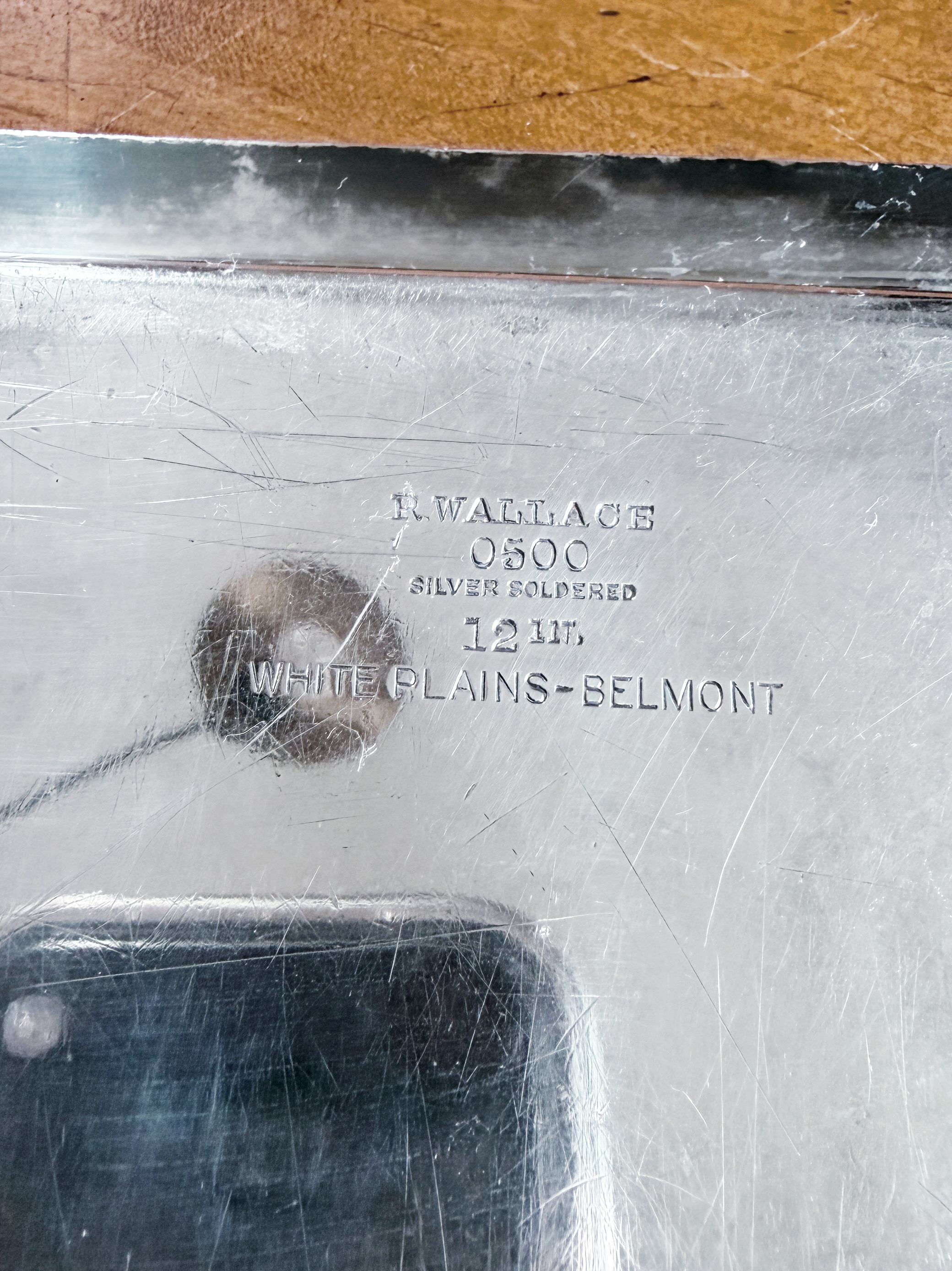 Antique Silver Serving Tray from Hotel Belmont in New York