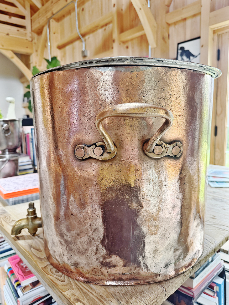 Huge Antique Copper Water Pot from Reform Club London