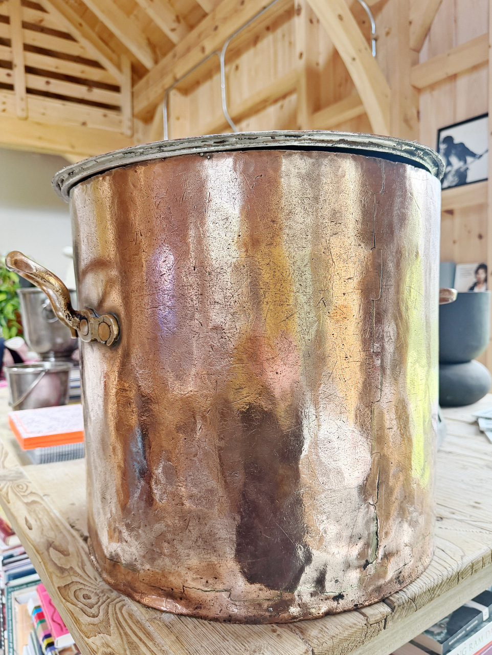 Huge Antique Copper Water Pot from Reform Club London