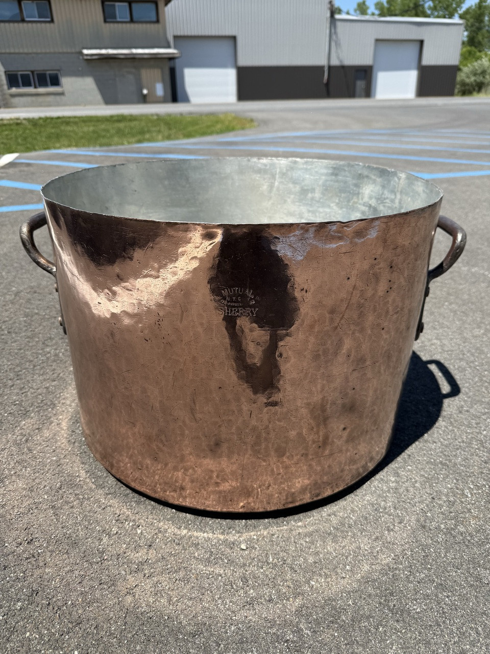 Massive Antique Mutual of NY Copper Pot from Sherrys NYC