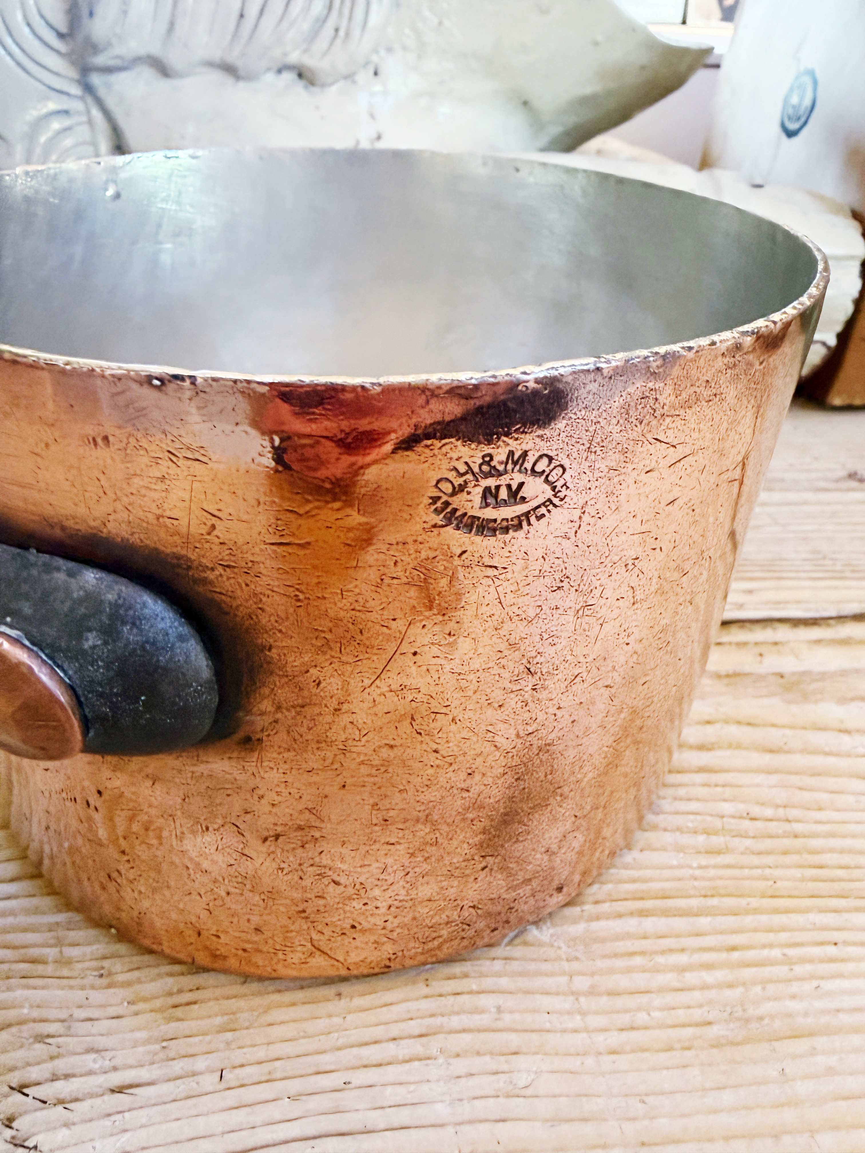 Set of 3 Mutual NY Copper Pots from The Railroad Club NYC