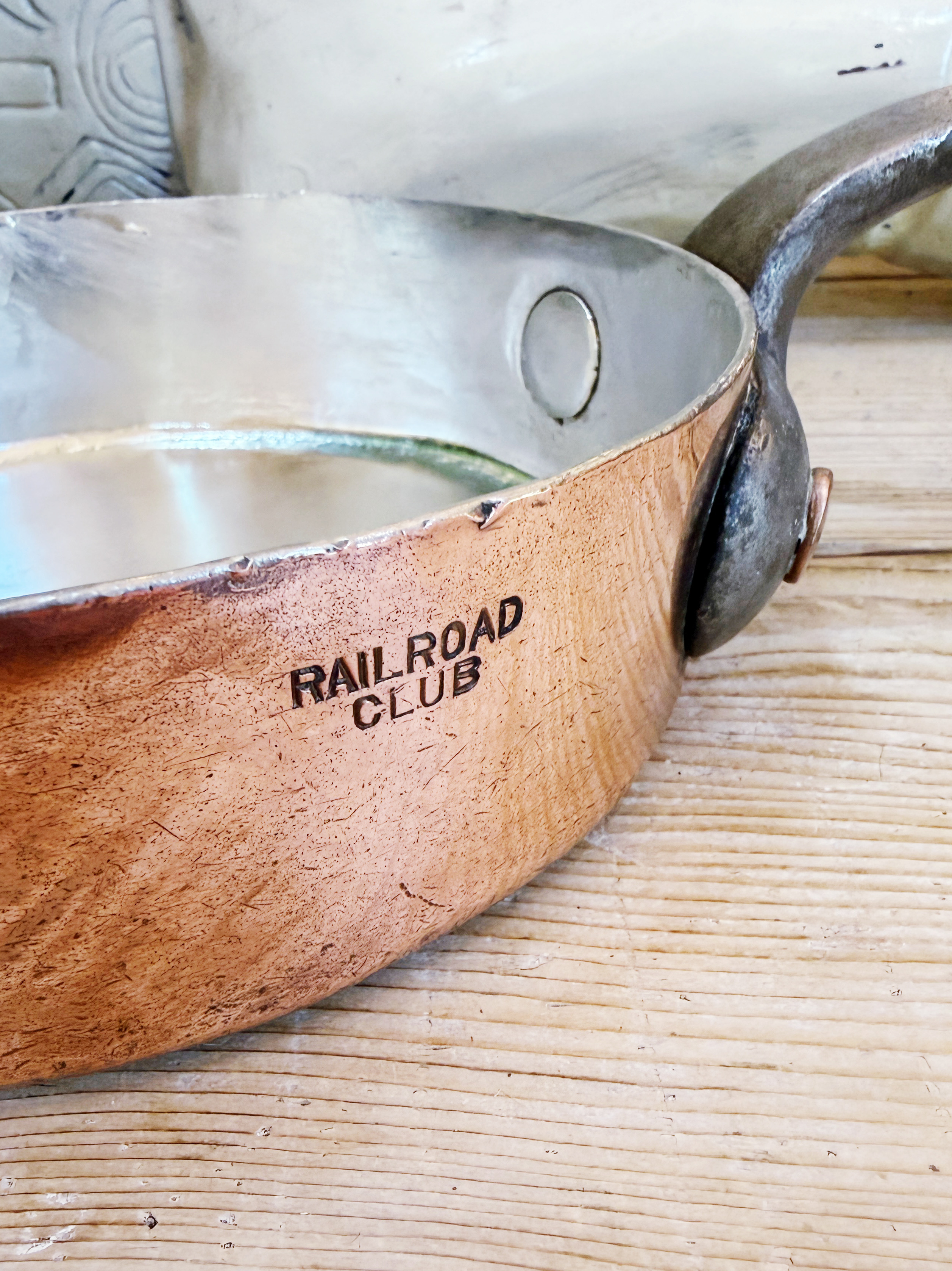 Set of 3 Mutual NY Copper Pots from The Railroad Club NYC