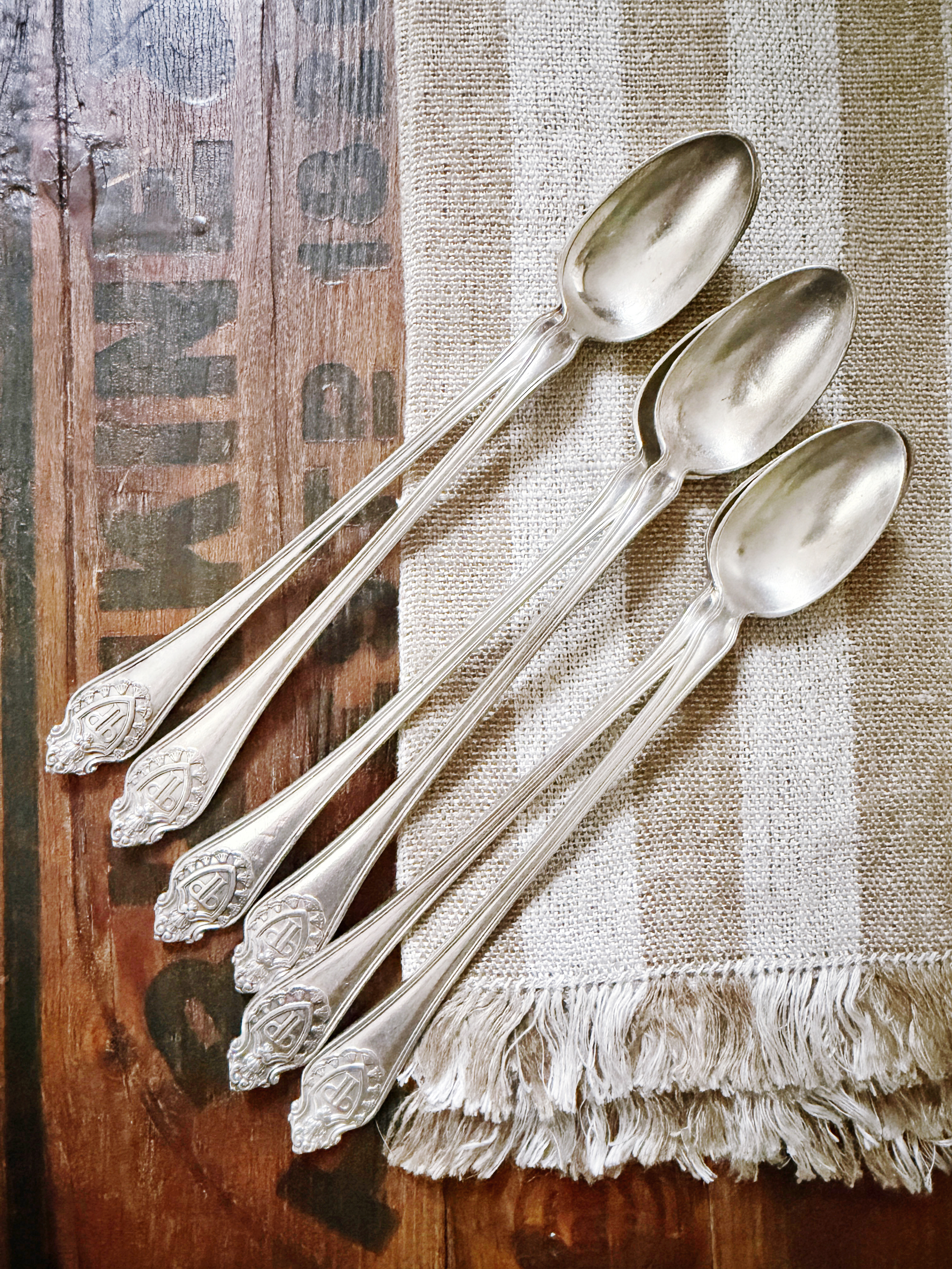 Set of 6 Silver Plated Iced Tea Spoons from The Plaza Hotel NYC