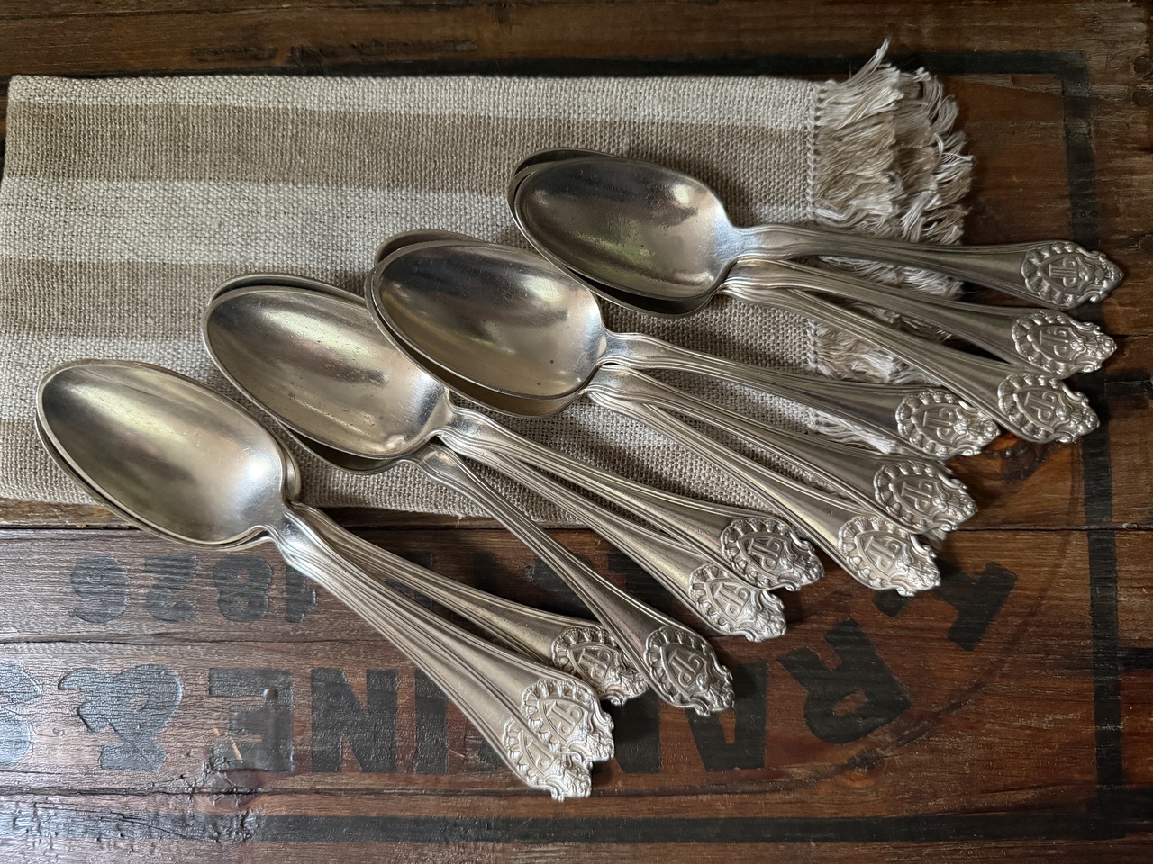 Set of 12 Silver Plated Table Spoons from The Plaza Hotel NYC